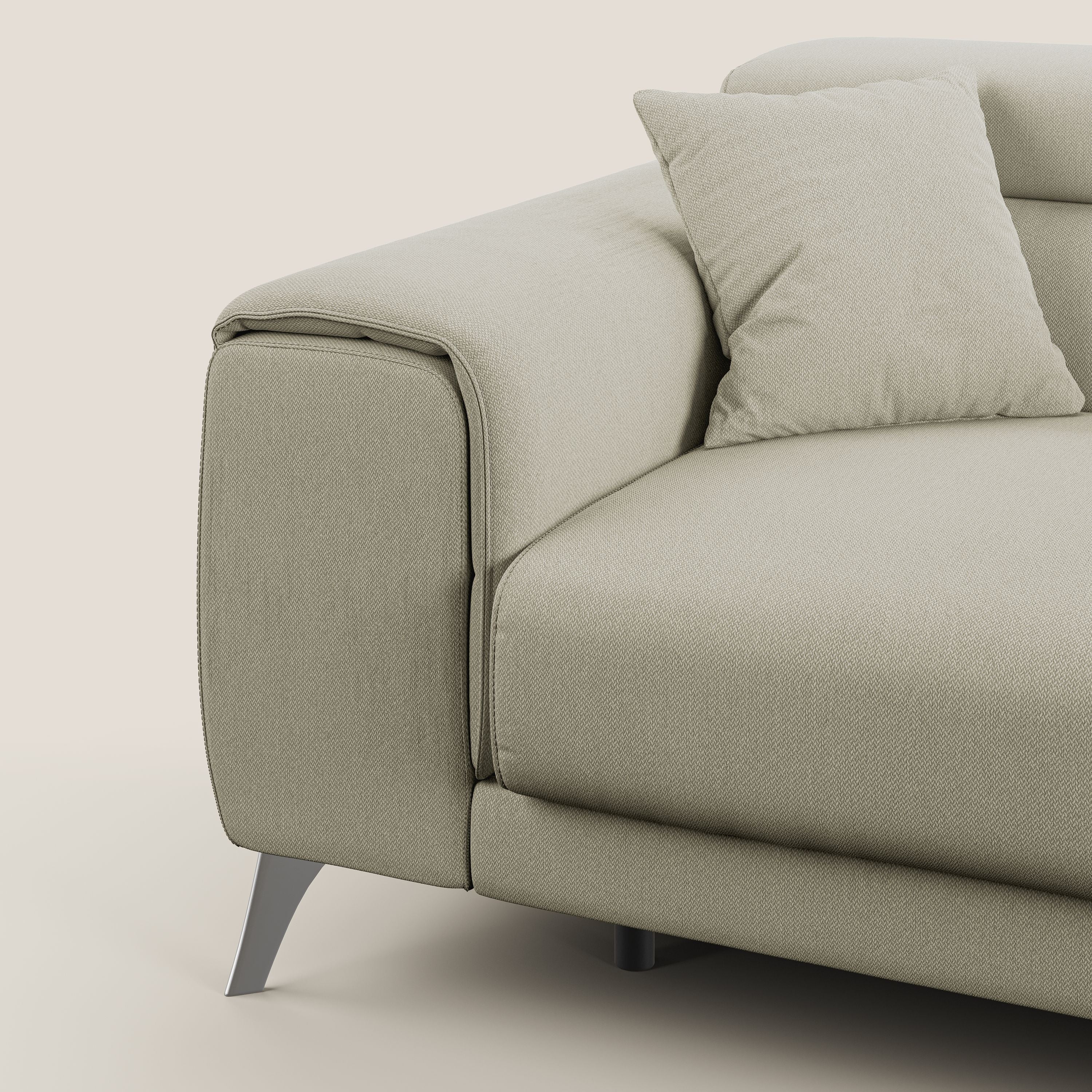 Fusion divano con sedute allungabili in tessuto smacchiabile T05 panna - divani.store