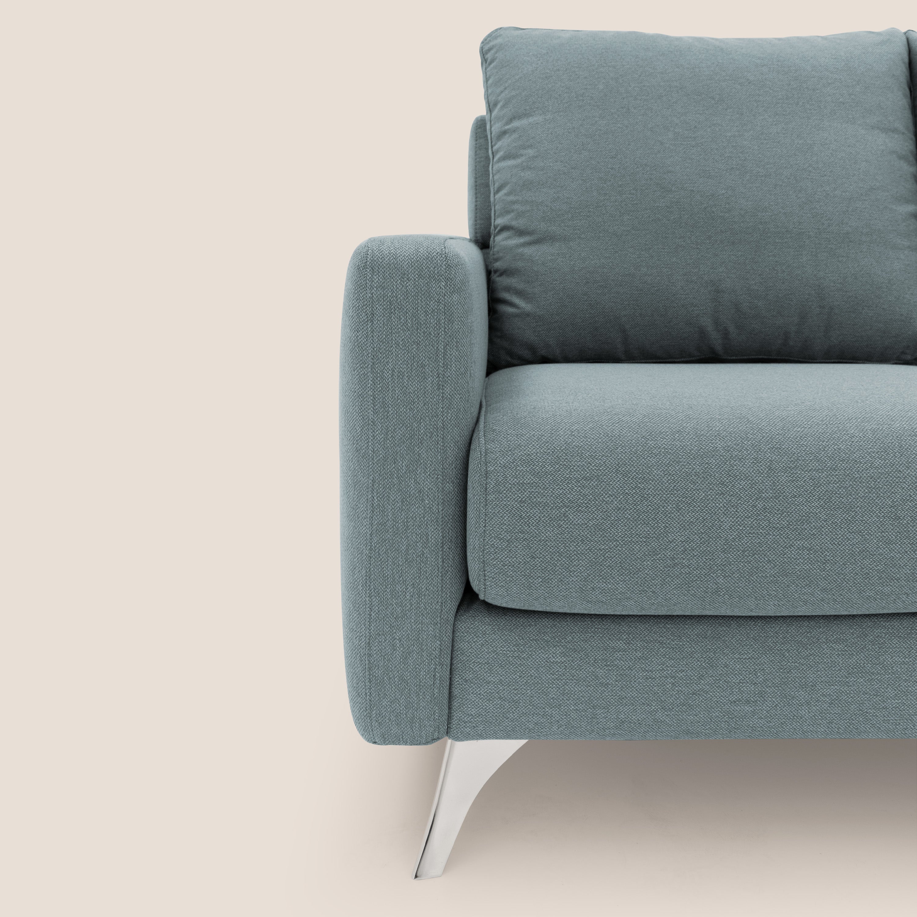 Klimt Divano angolare con sedute scorrevoli in tessuto morbido smacchiabile T05 carta da zucchero - divani.store