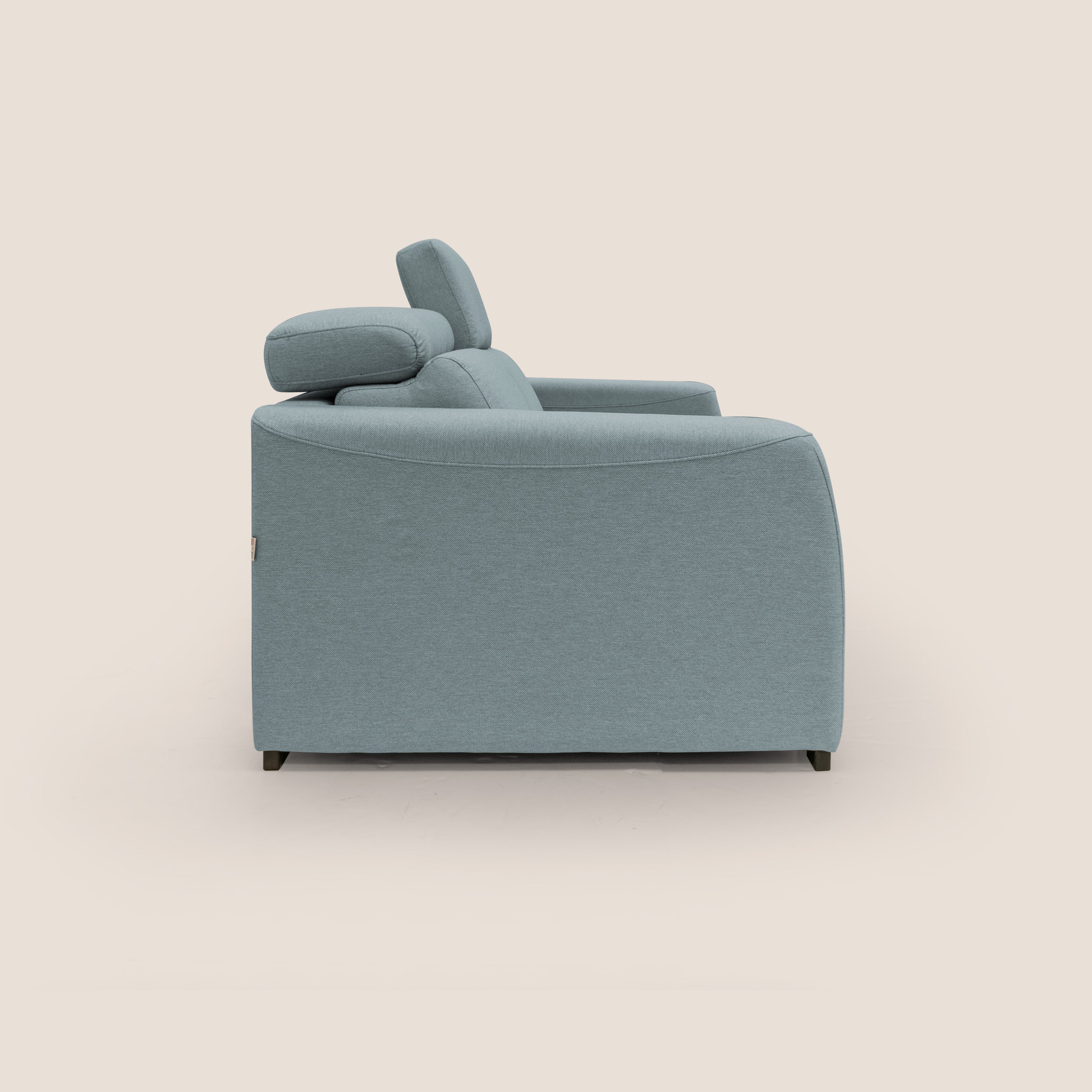 Poseidon Schlafsofa mit elektrischem Relaxmechanismus aus wasserfestem, abwaschbarem Stoff T05 puderzucker