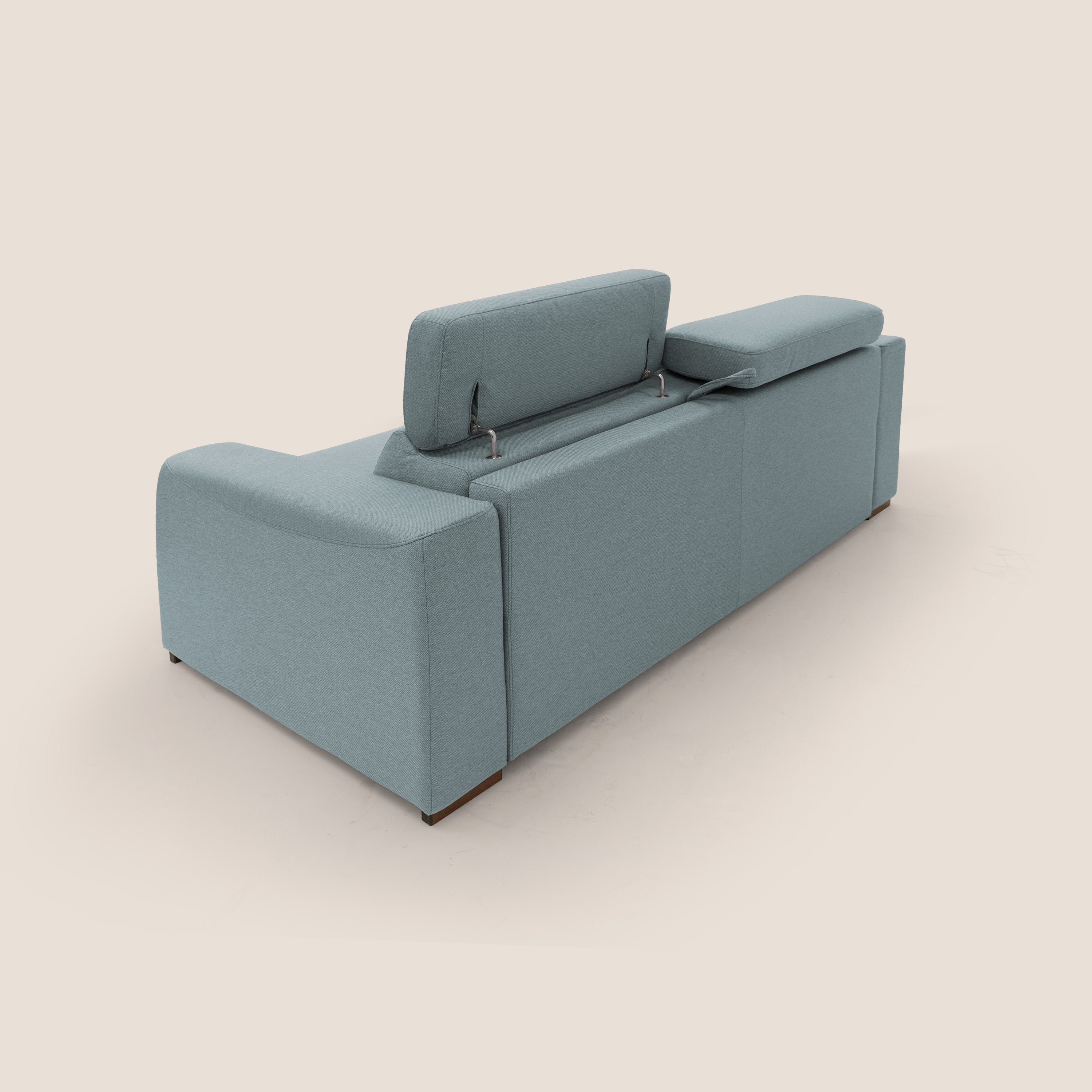 Poseidon Schlafsofa mit elektrischem Relaxmechanismus aus wasserfestem, abwaschbarem Stoff T05 puderzucker