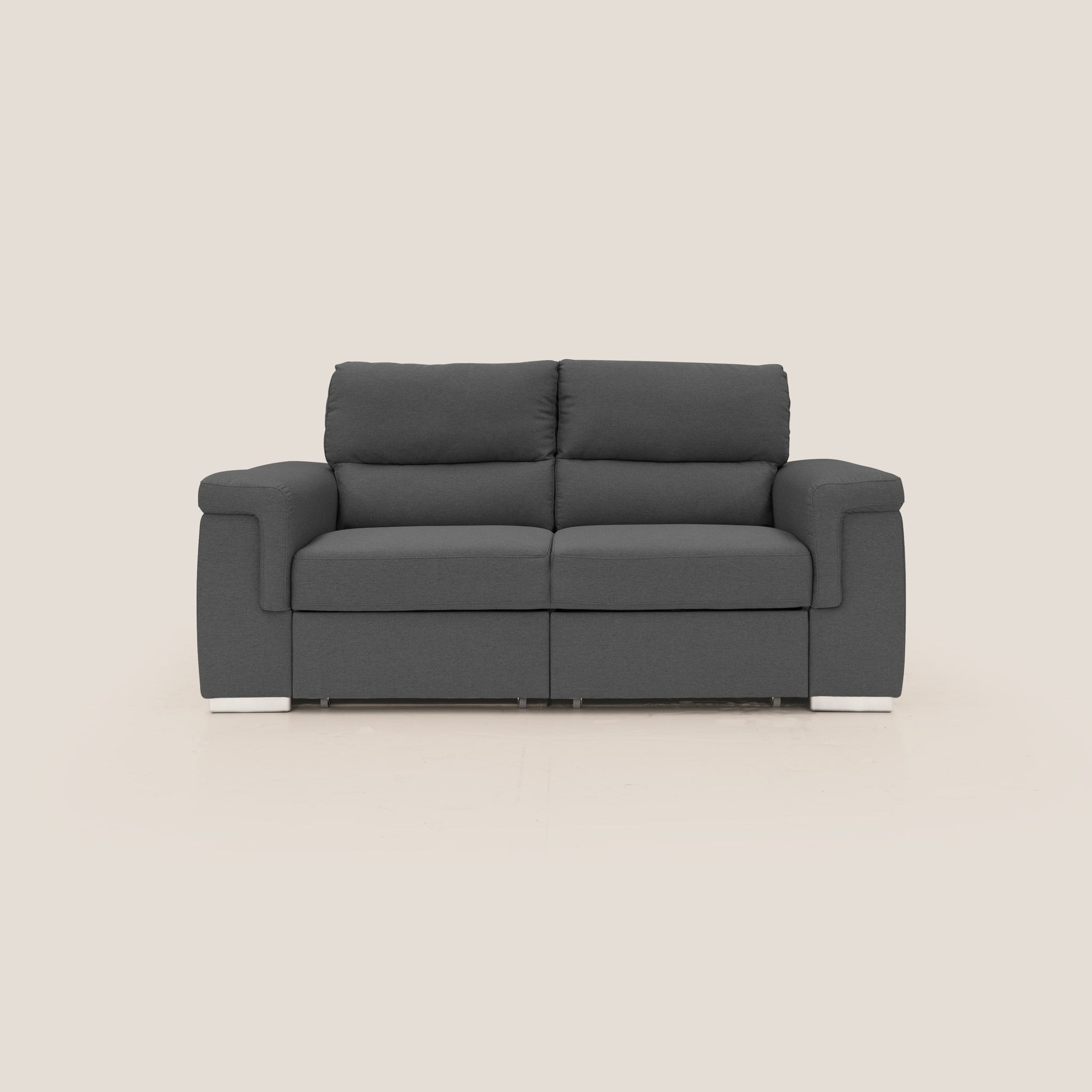 Spazio Sofa mit 2 ausziehbaren Ottomanen aus wasserfestem baumwollähnlichem Stoff T13