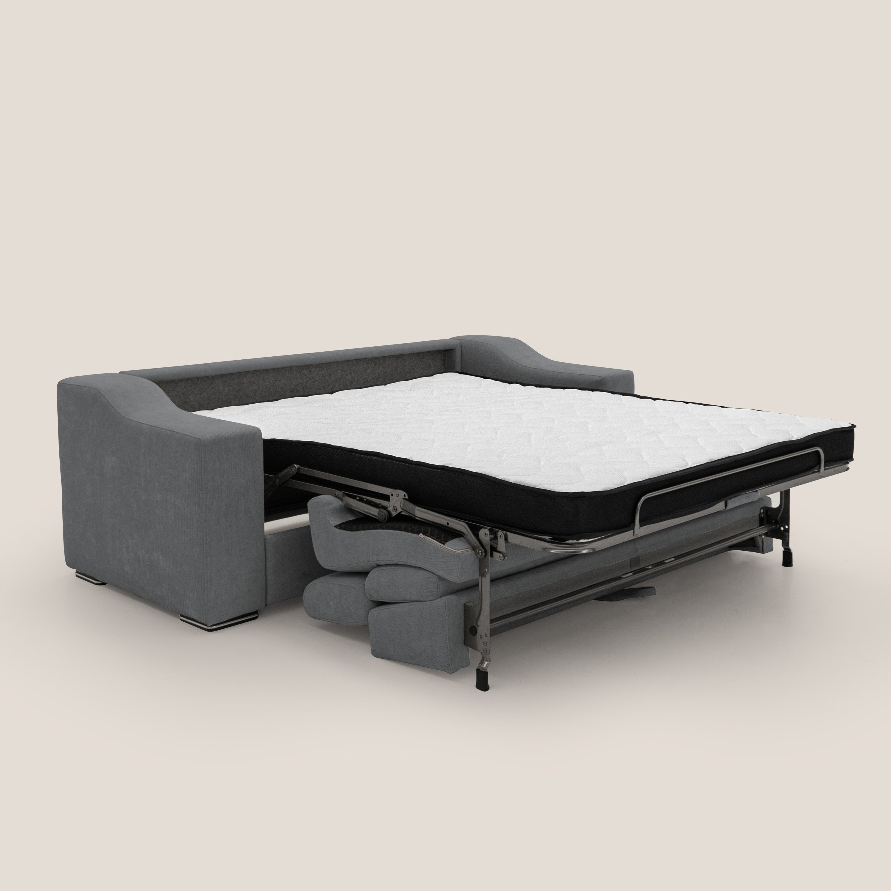 Bomber divano letto matrimoniale con poggiatesta in tessuto impermeabile T14 - divani.store