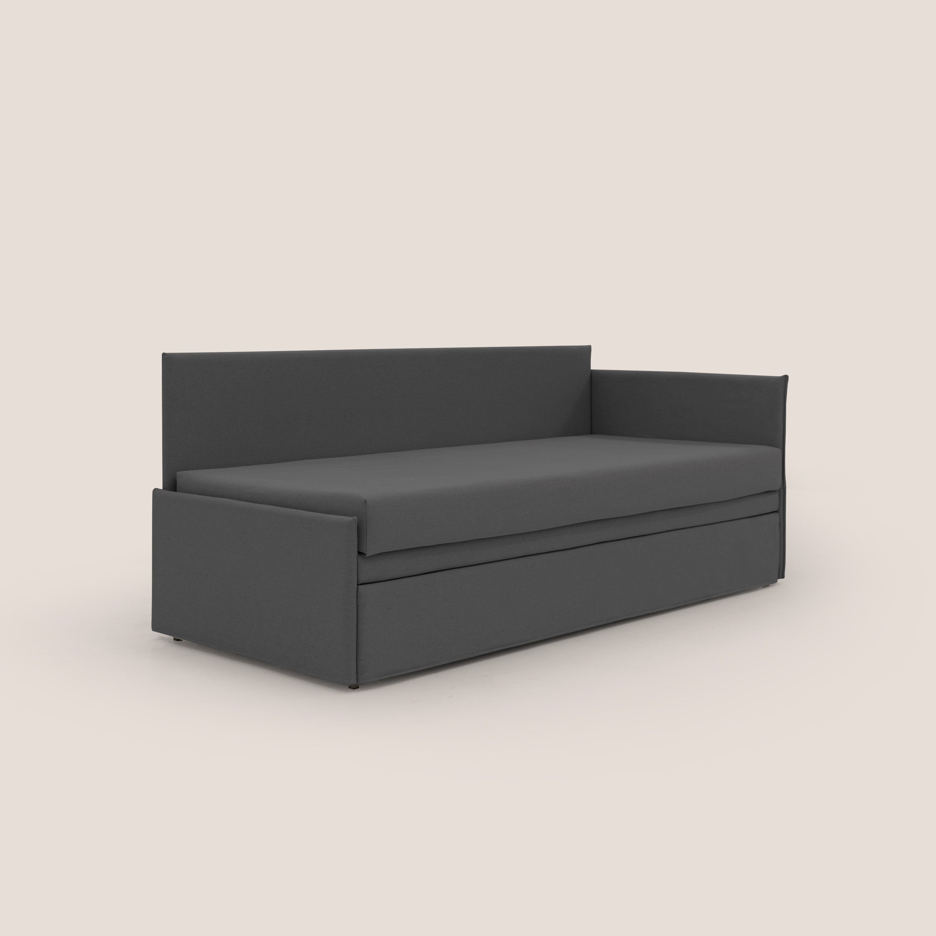 Durini Divano duplex con doppio letto in tessuto simil cotone impermeabile T13 antracite - divani.store