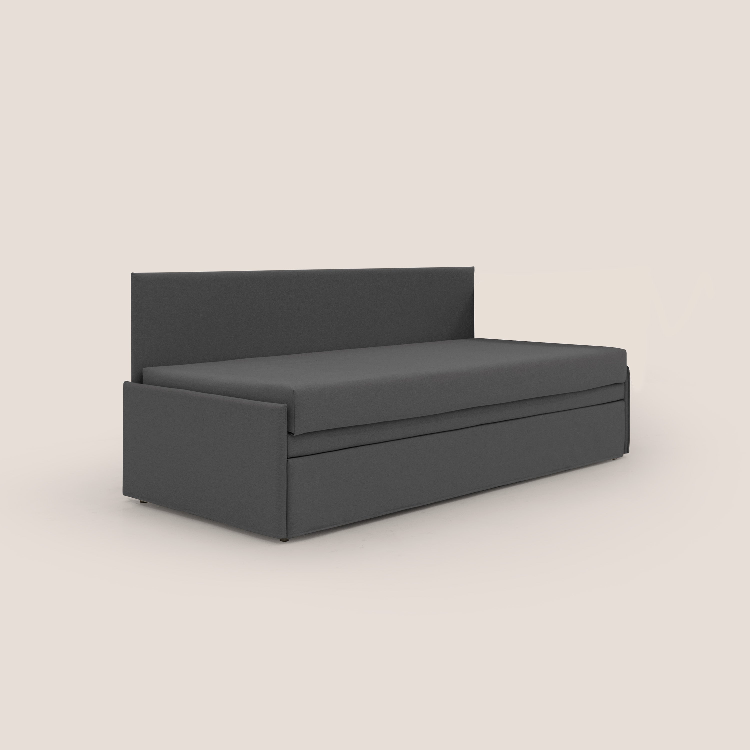 Naviglio Divano duplex con doppio letto in tessuto simil cotone impermeabile T13 antracite - divani.store