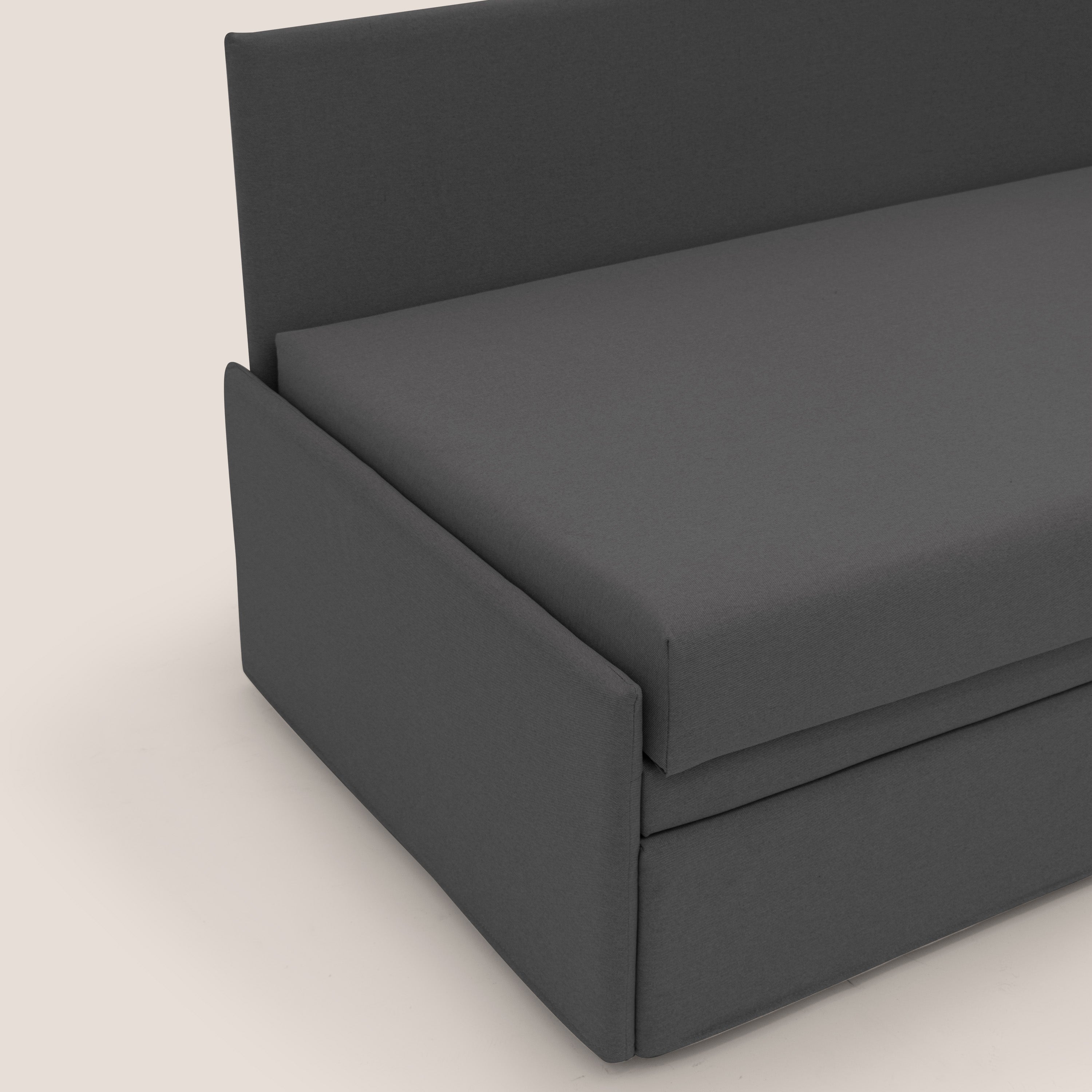 Naviglio Divano duplex con doppio letto in tessuto simil cotone impermeabile T13 antracite - divani.store