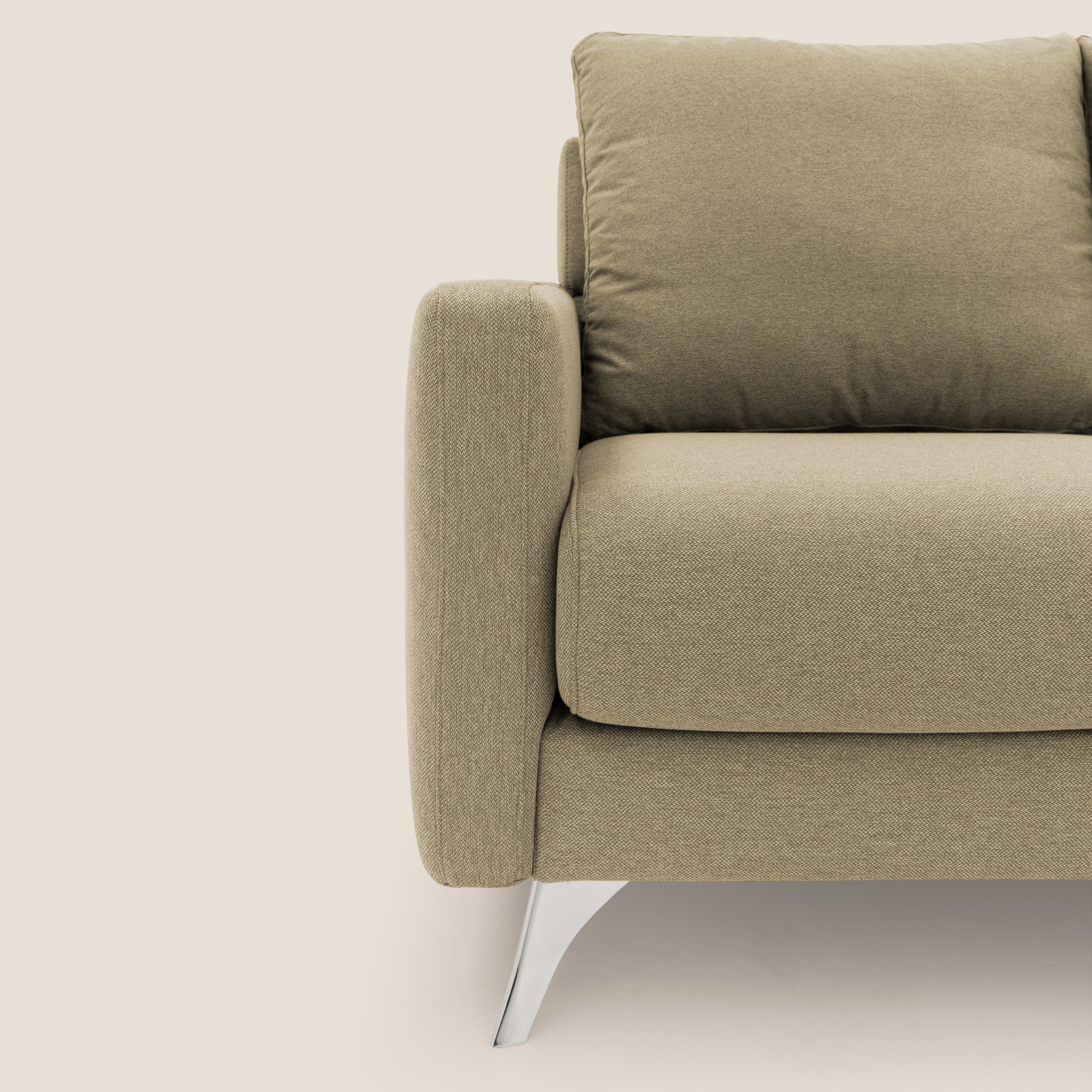 Klimt Divano angolare con sedute scorrevoli in tessuto morbido smacchiabile T05 cammello - divani.store