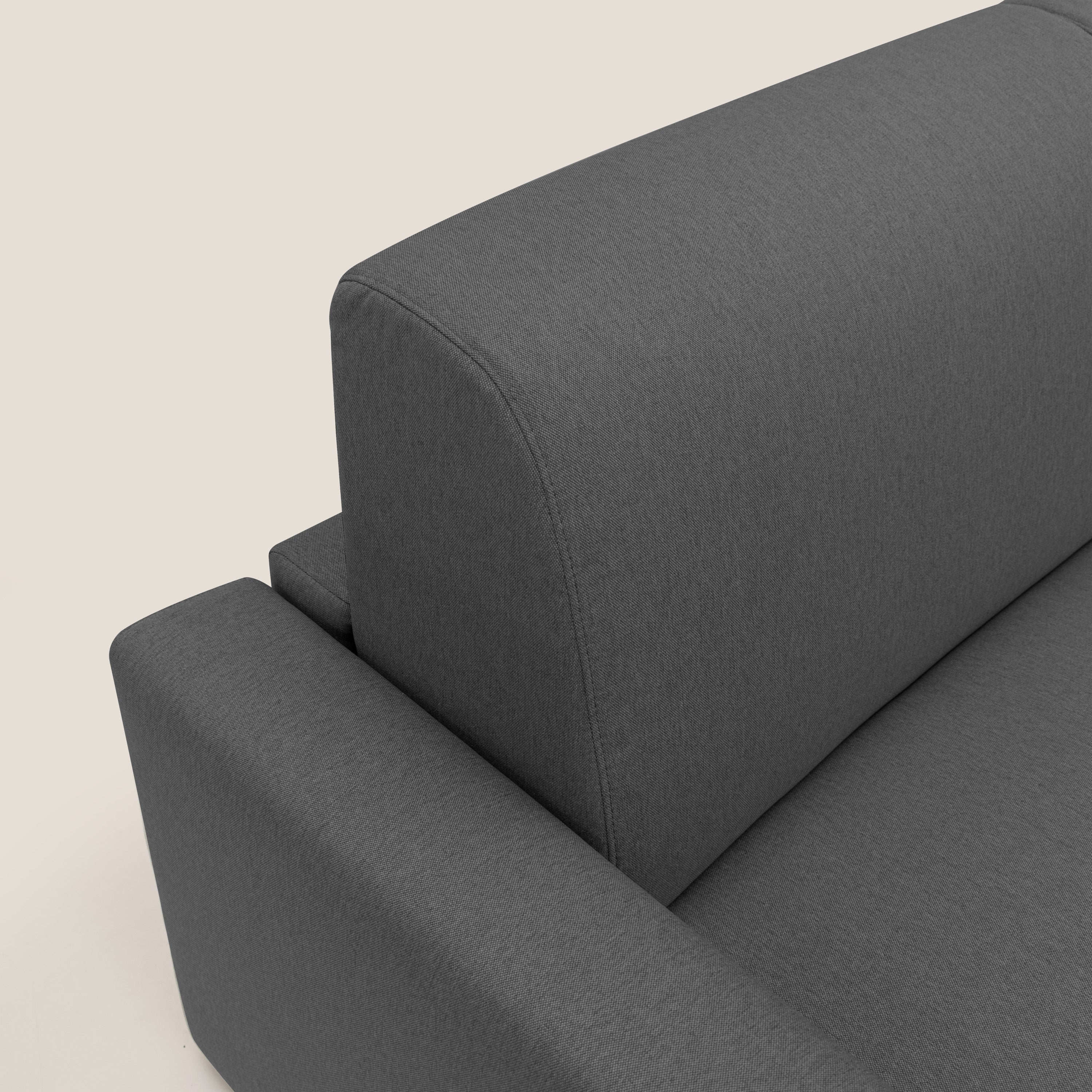 Kansas Divano letto matrimoniale alto 20 cm in tessuto impermeabile misto cotone T13 antracite - divani.store