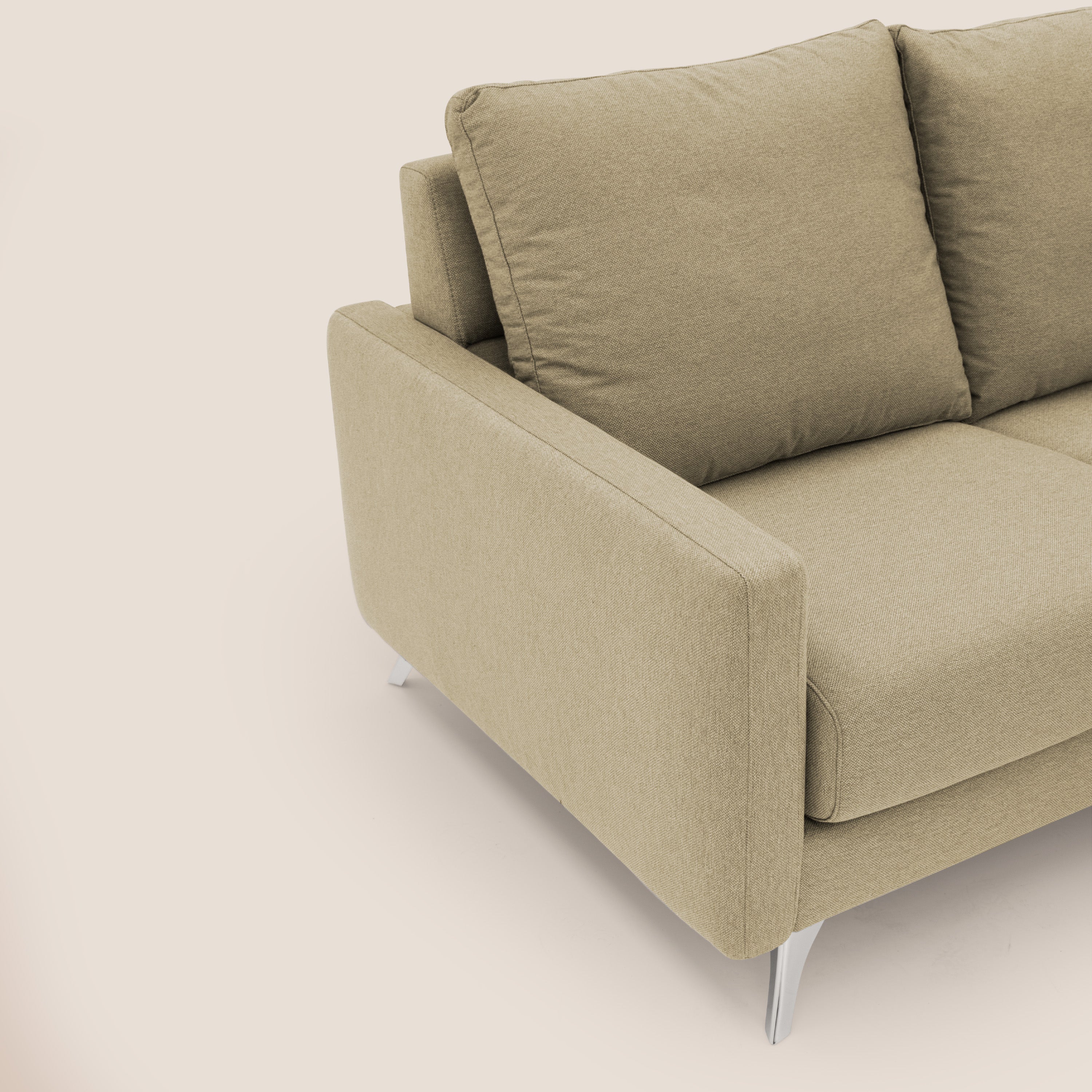 Klimt Divano angolare con sedute scorrevoli in tessuto morbido smacchiabile T05 cammello - divani.store