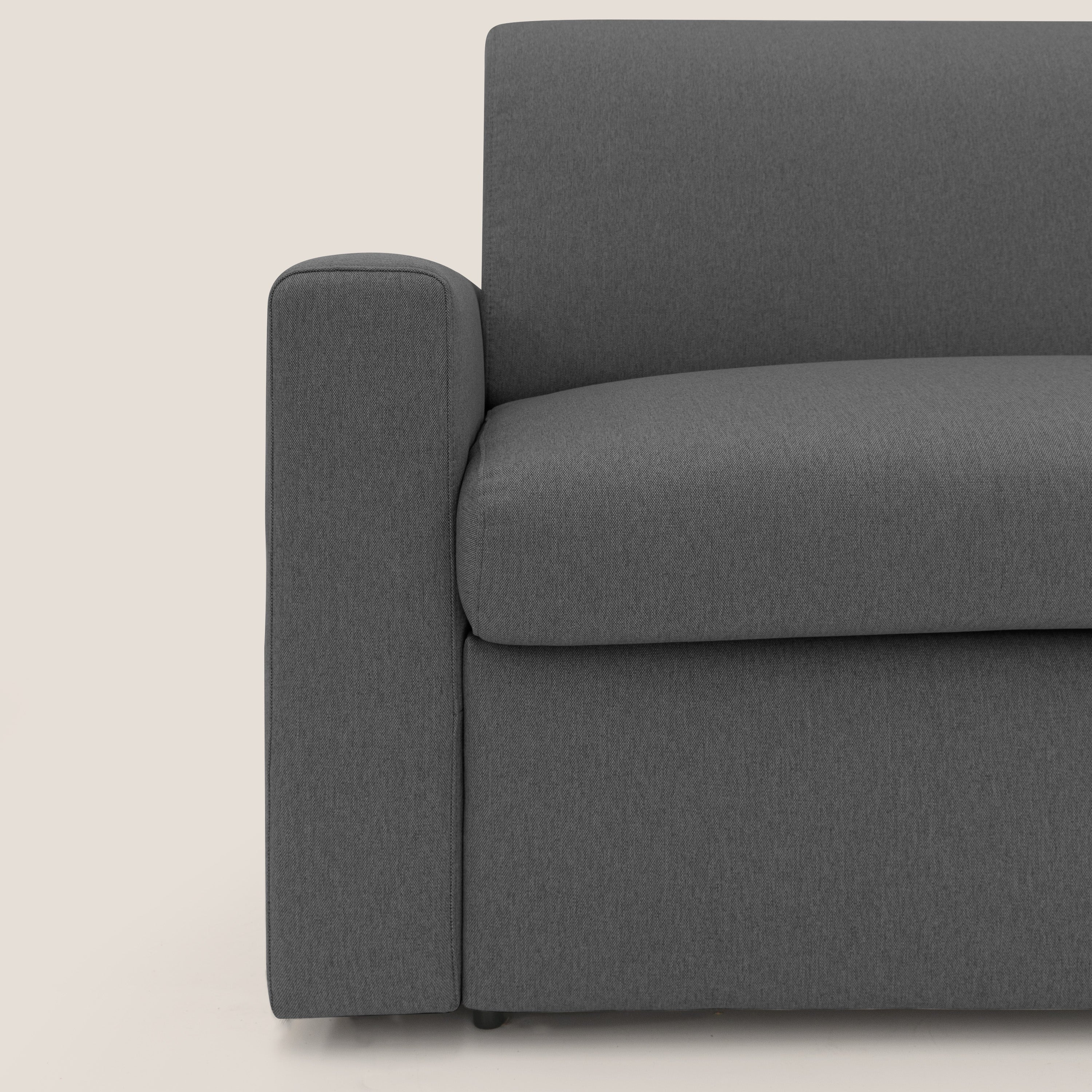 Kansas Divano letto matrimoniale alto 20 cm in tessuto impermeabile misto cotone T13 antracite - divani.store