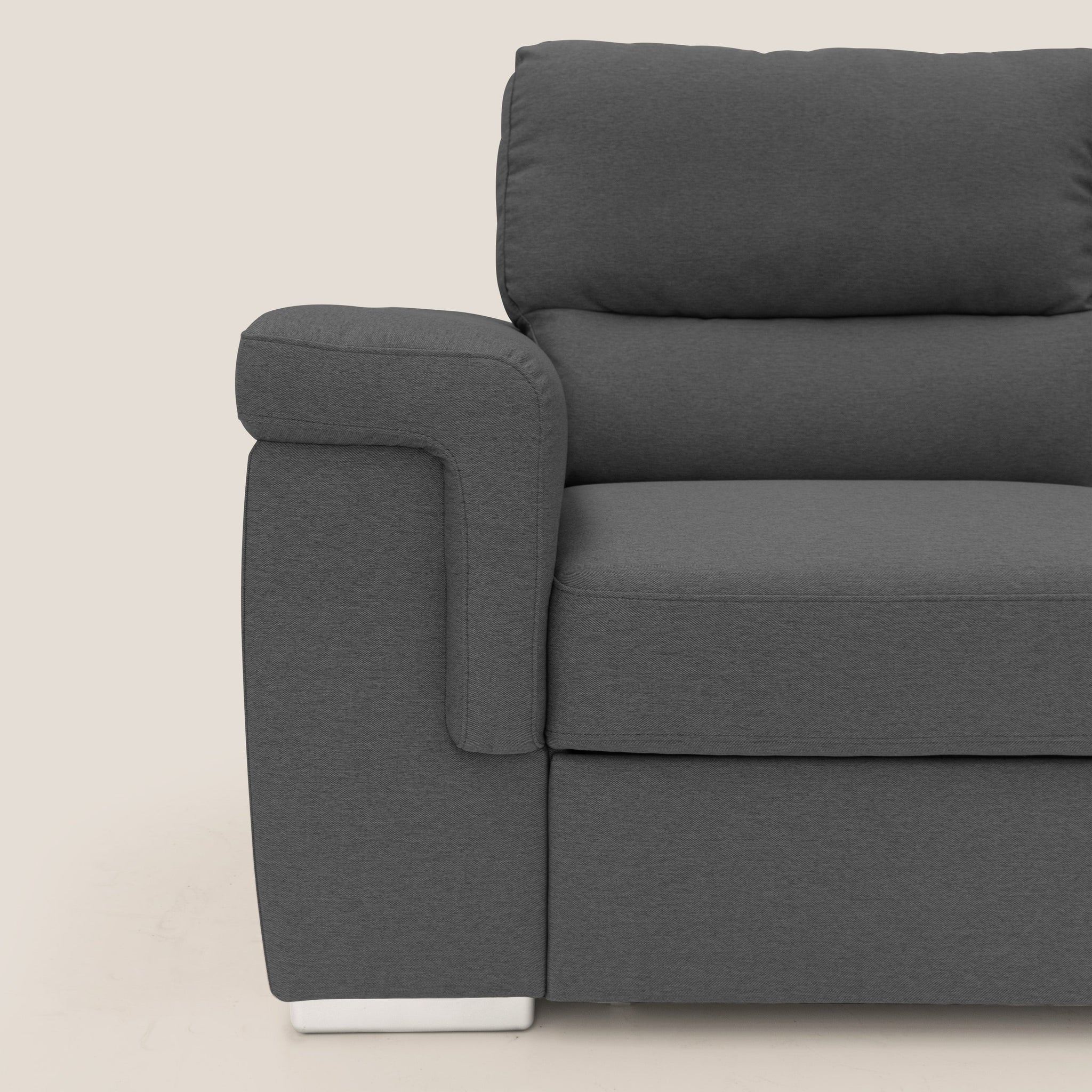 Spazio Sofa mit 2 ausziehbaren Ottomanen aus wasserfestem baumwollähnlichem Stoff T13