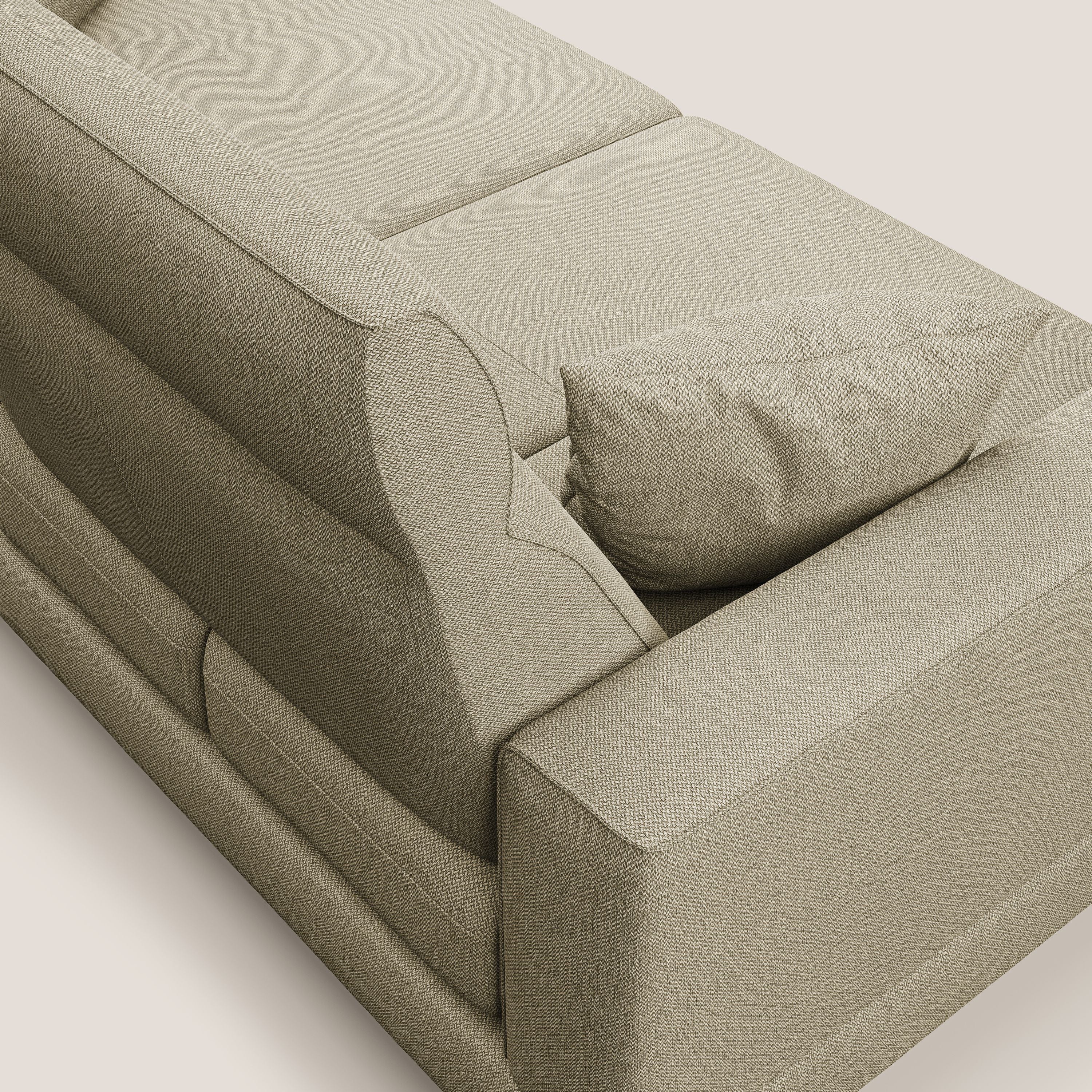 Slide Divano con schienali traslanti e poggiatesta in tessuto smacchiabile T05 cammello - divani.store