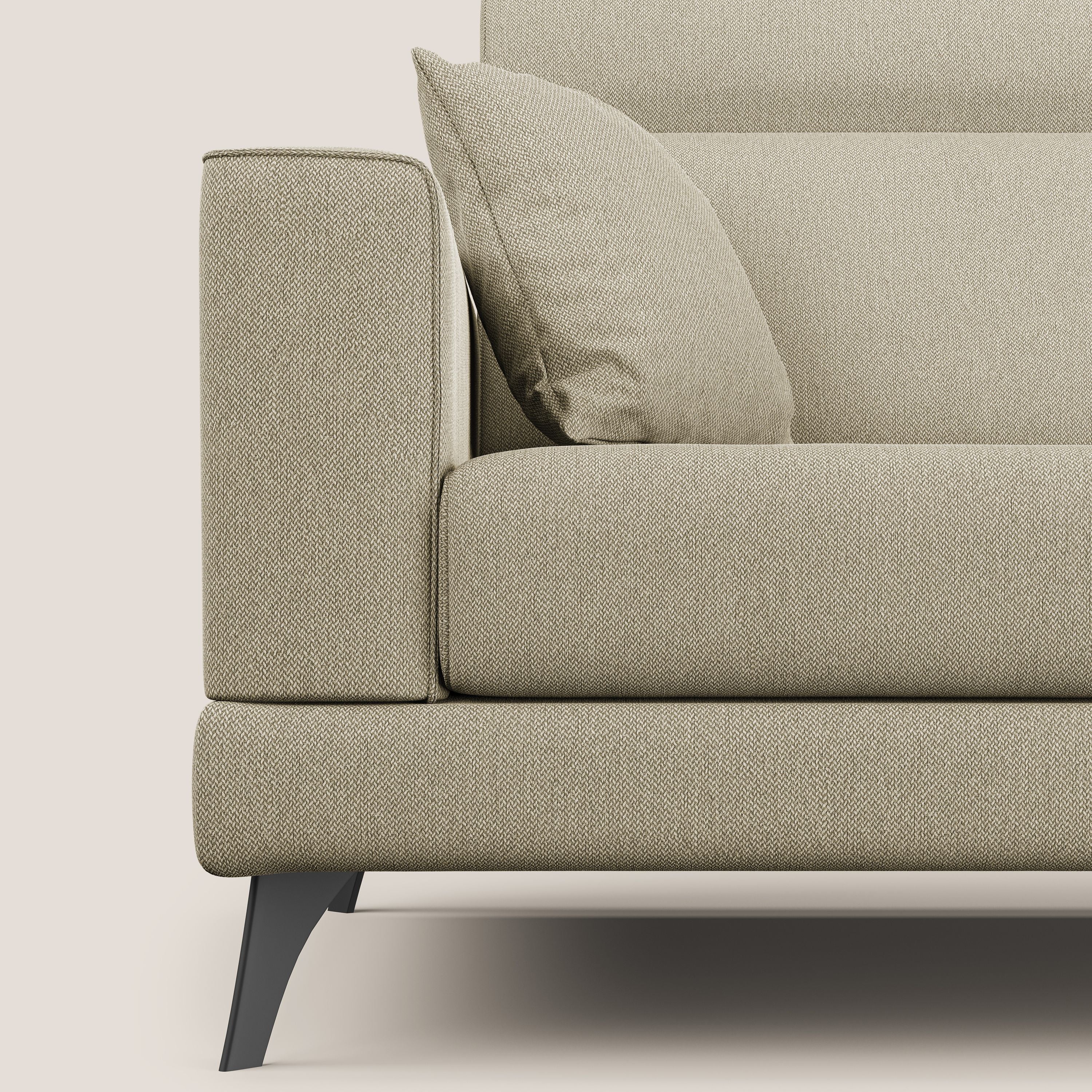 Slide Divano con schienali traslanti e poggiatesta in tessuto smacchiabile T05 cammello - divani.store