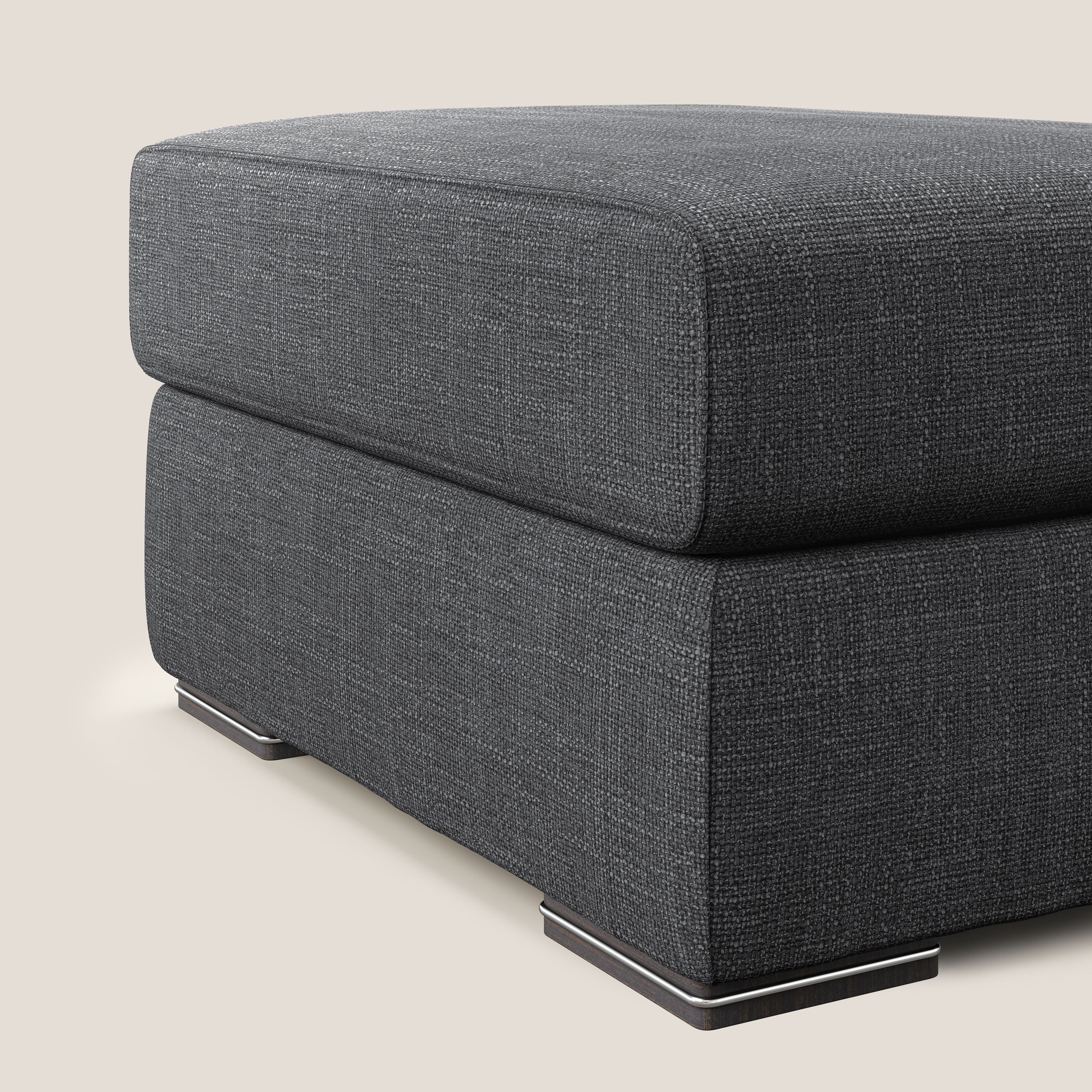 Sun pouf apribile contenitore in tessuto impermeabile morbido intreccio T06 antracite - divani.store