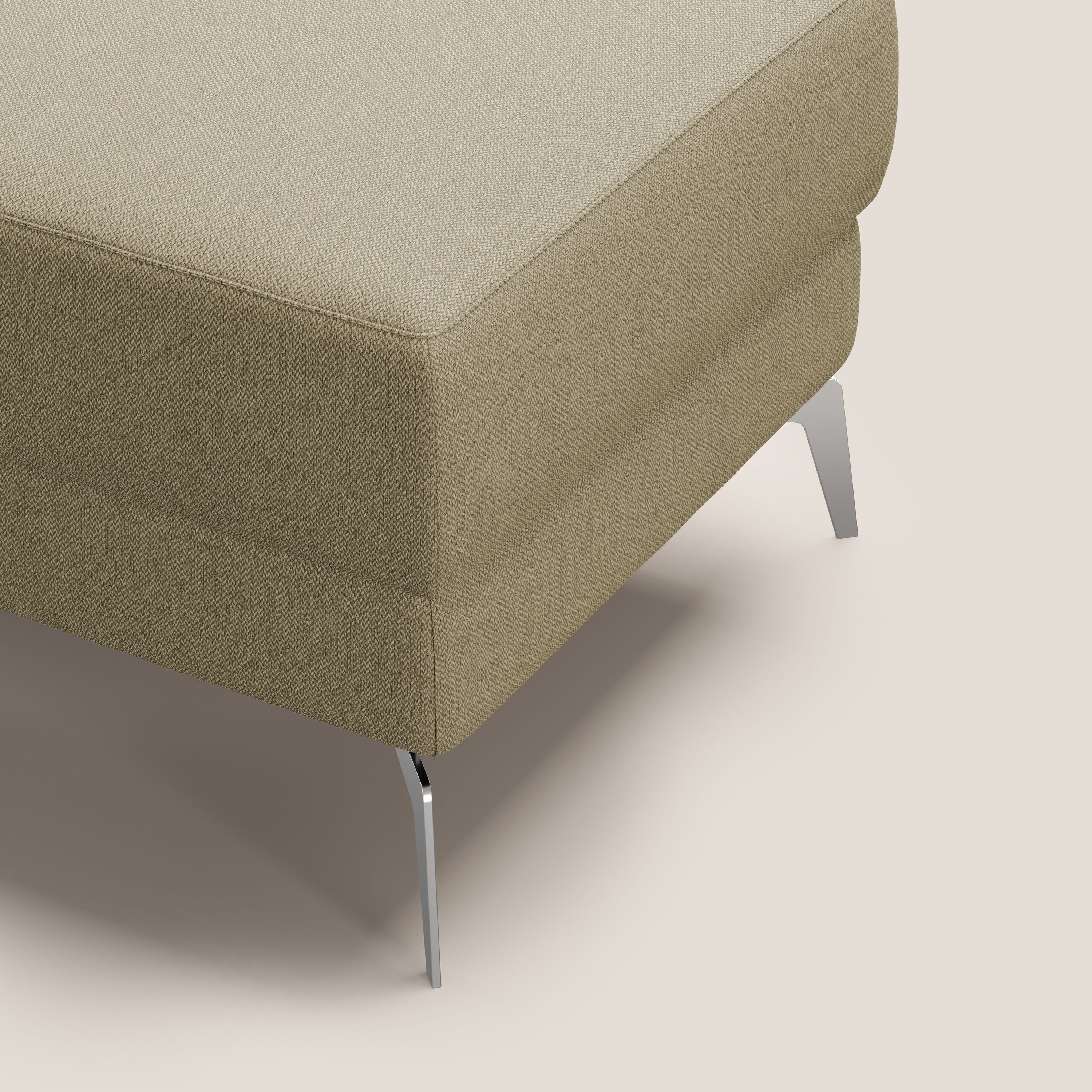 Star Pouf con piedini alti in tessuto smacchiabile T05 cammello - divani.store