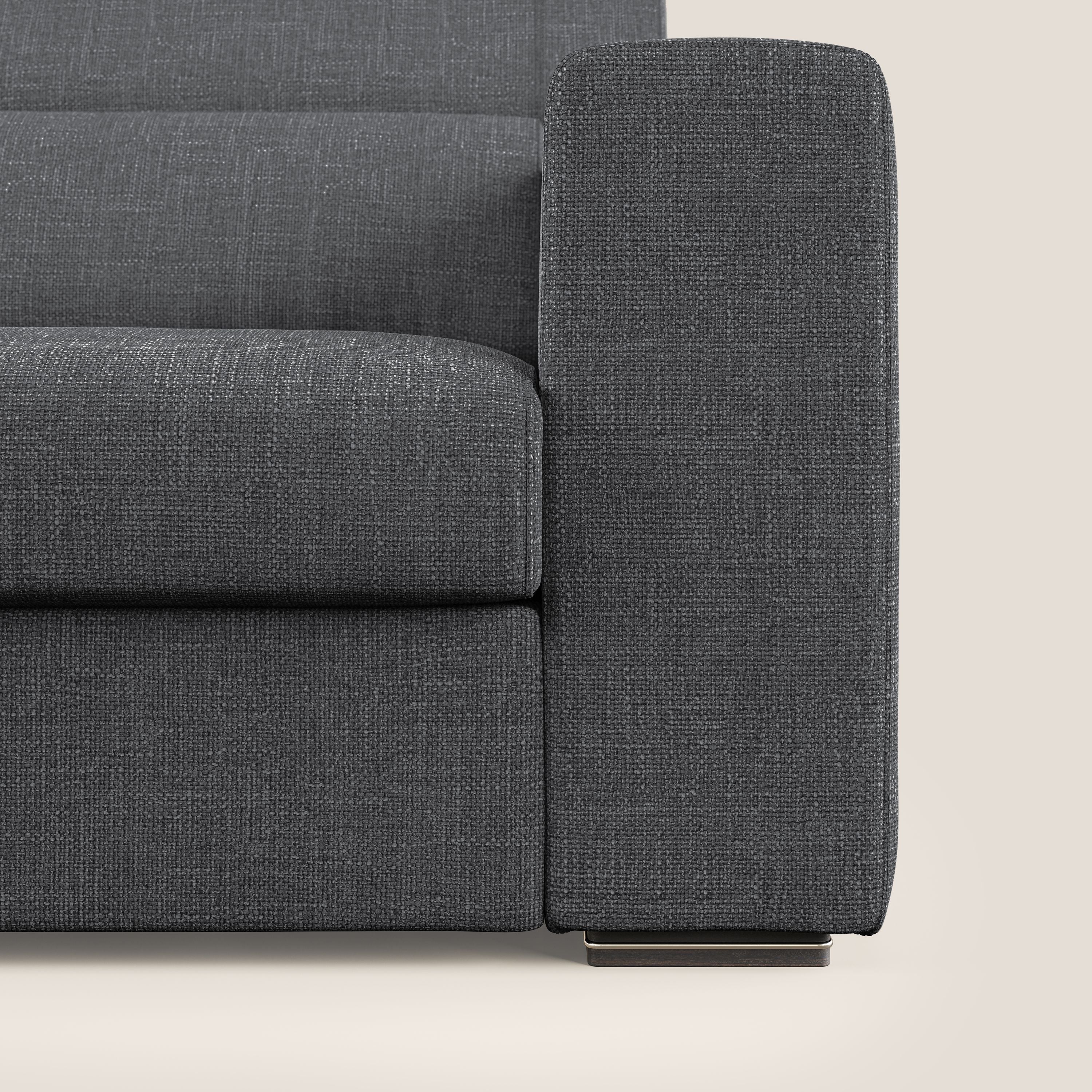 Vegas divano con poggiatesta reclinabili in morbido tessuto impermeabile T06 antracite - divani.store