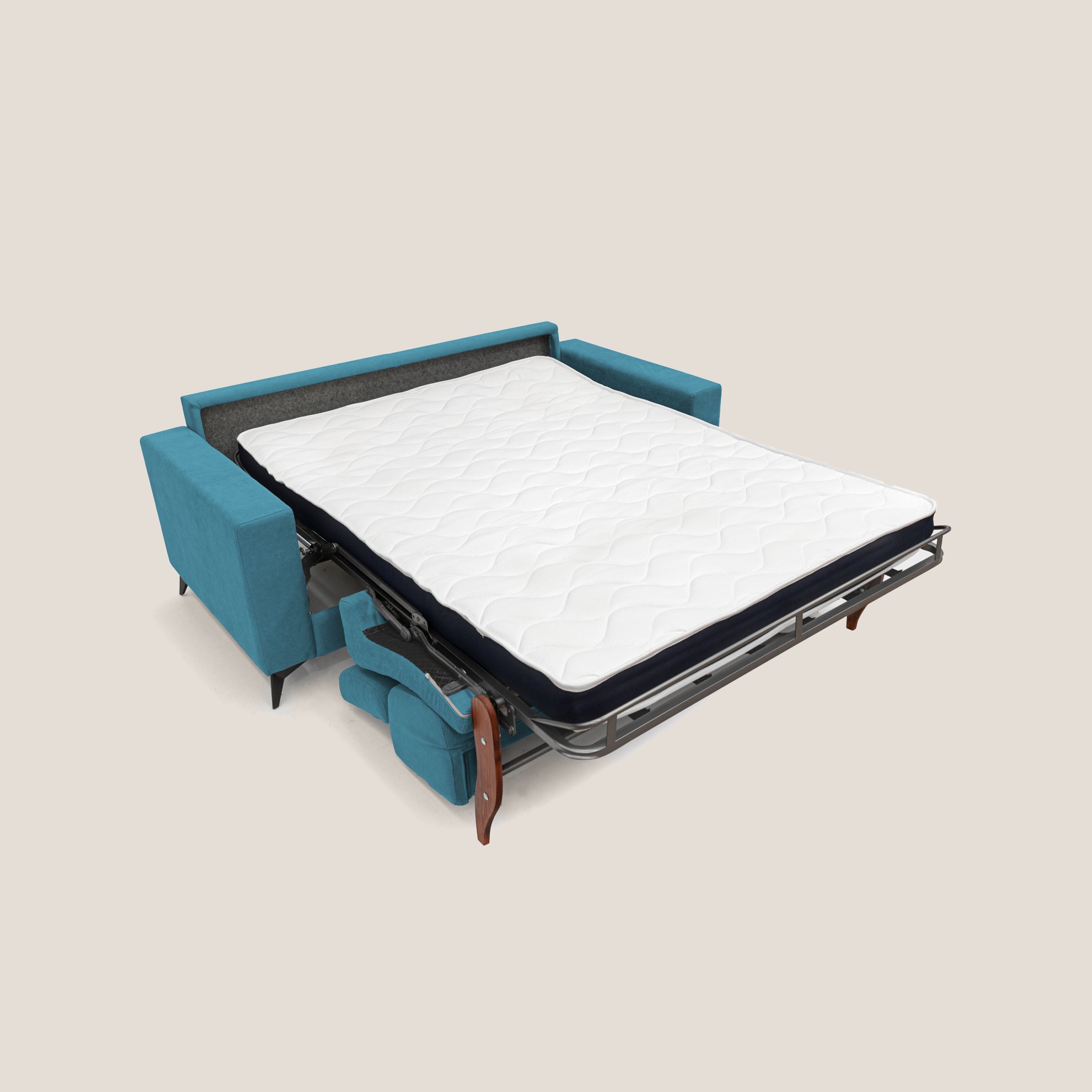 Pegaso divano letto con poggiatesta reclinabili e rivestimento T02 azzurro - divani.store