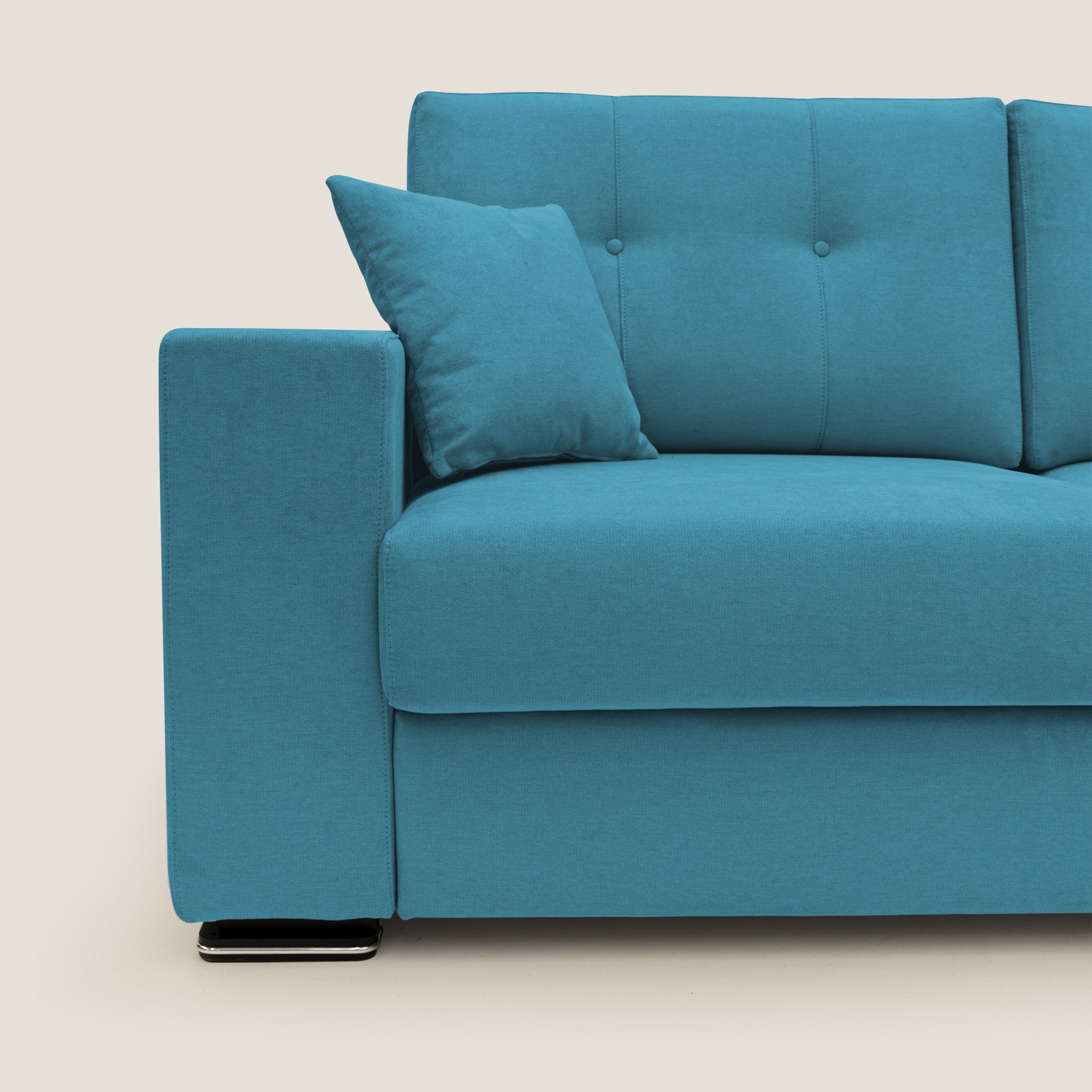 Giove divano in morbido tessuto impermeabile T02 azzurro - divani.store