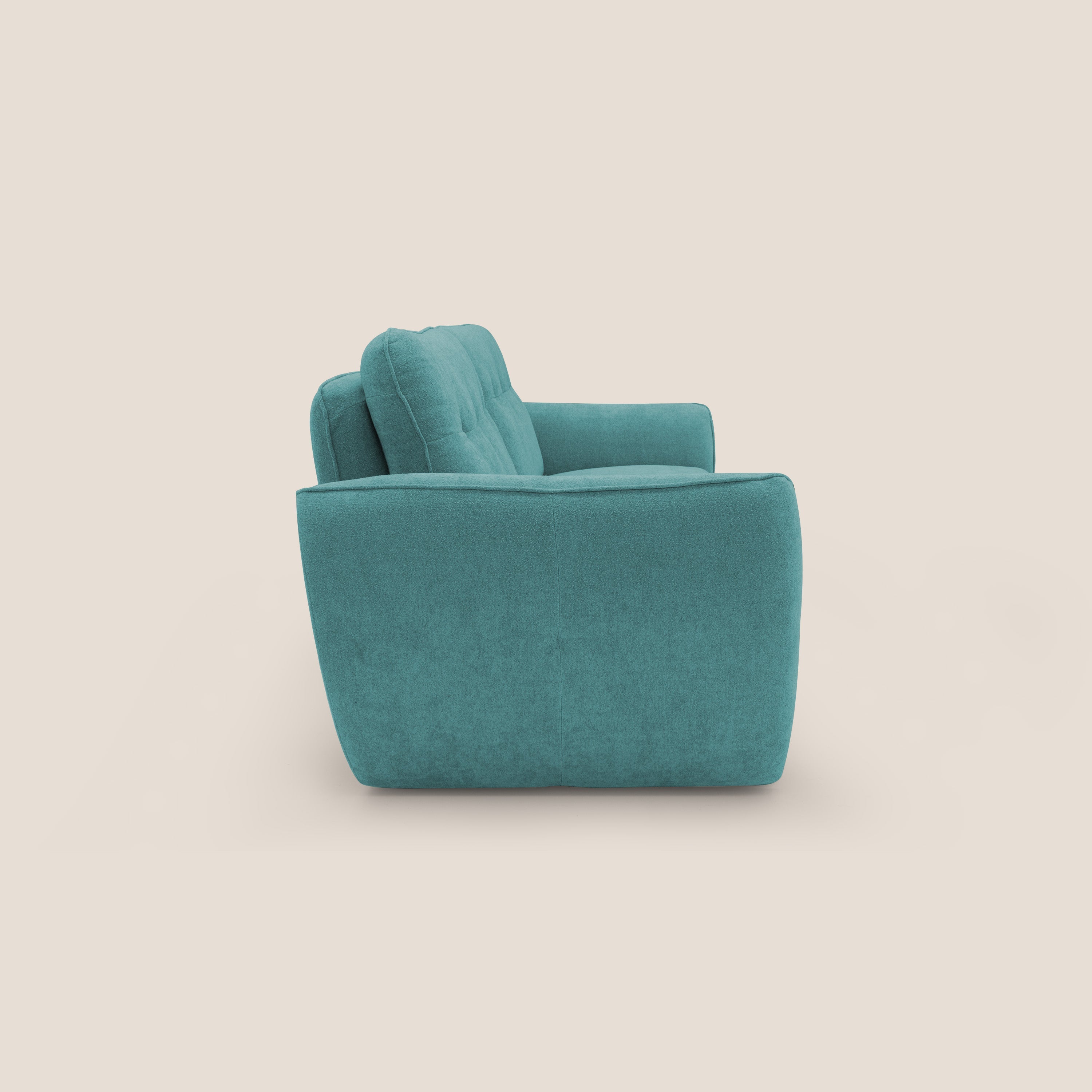 Cerbero divano 2 e 3 posti in morbido bouclé impermeabile T07 azzurro - divani.store