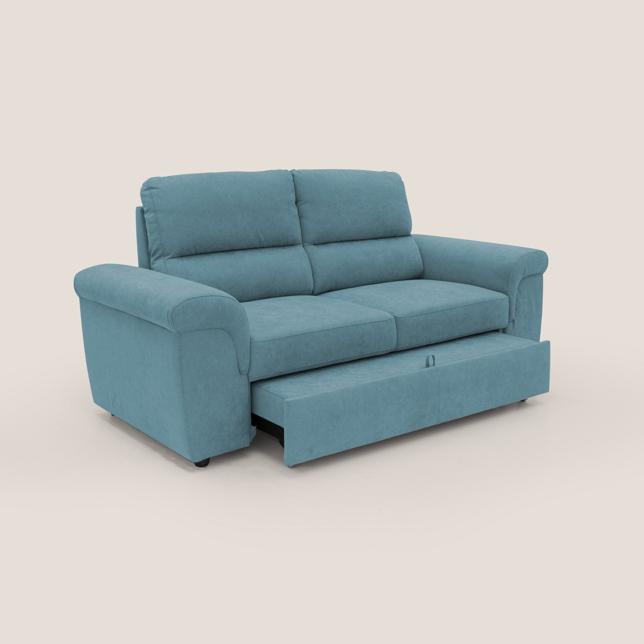 Minerva Sofa mit ausziehbarer Ottomane aus weichem wasserfestem Stoff T02