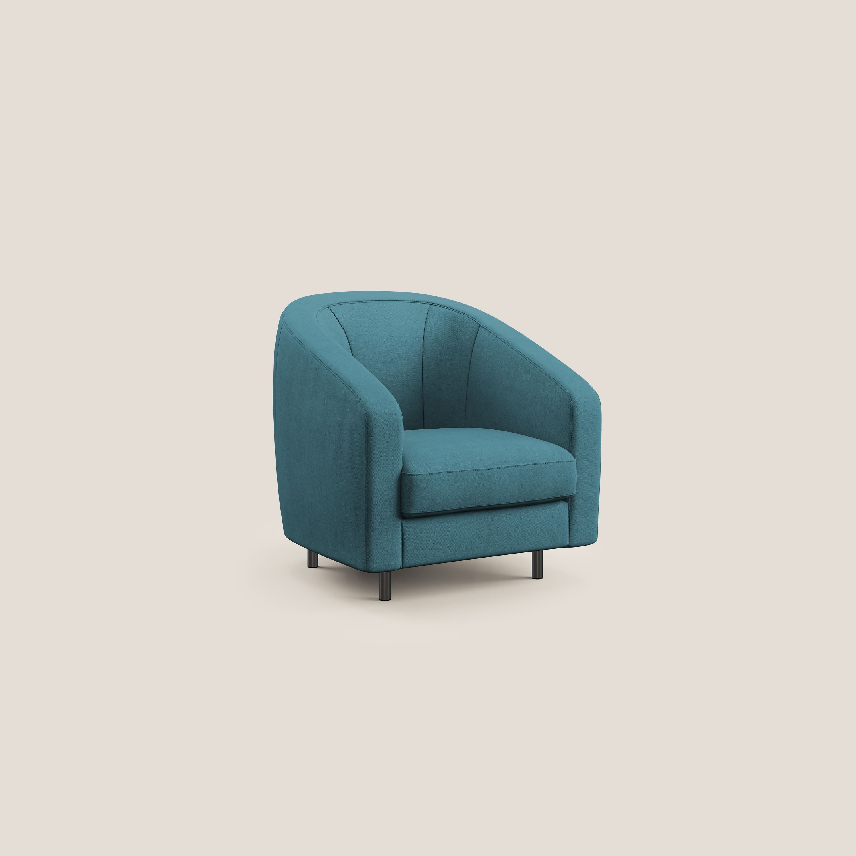 Pandora Poltroncina in tessuto morbido impermeabile T02 azzurro - divani.store