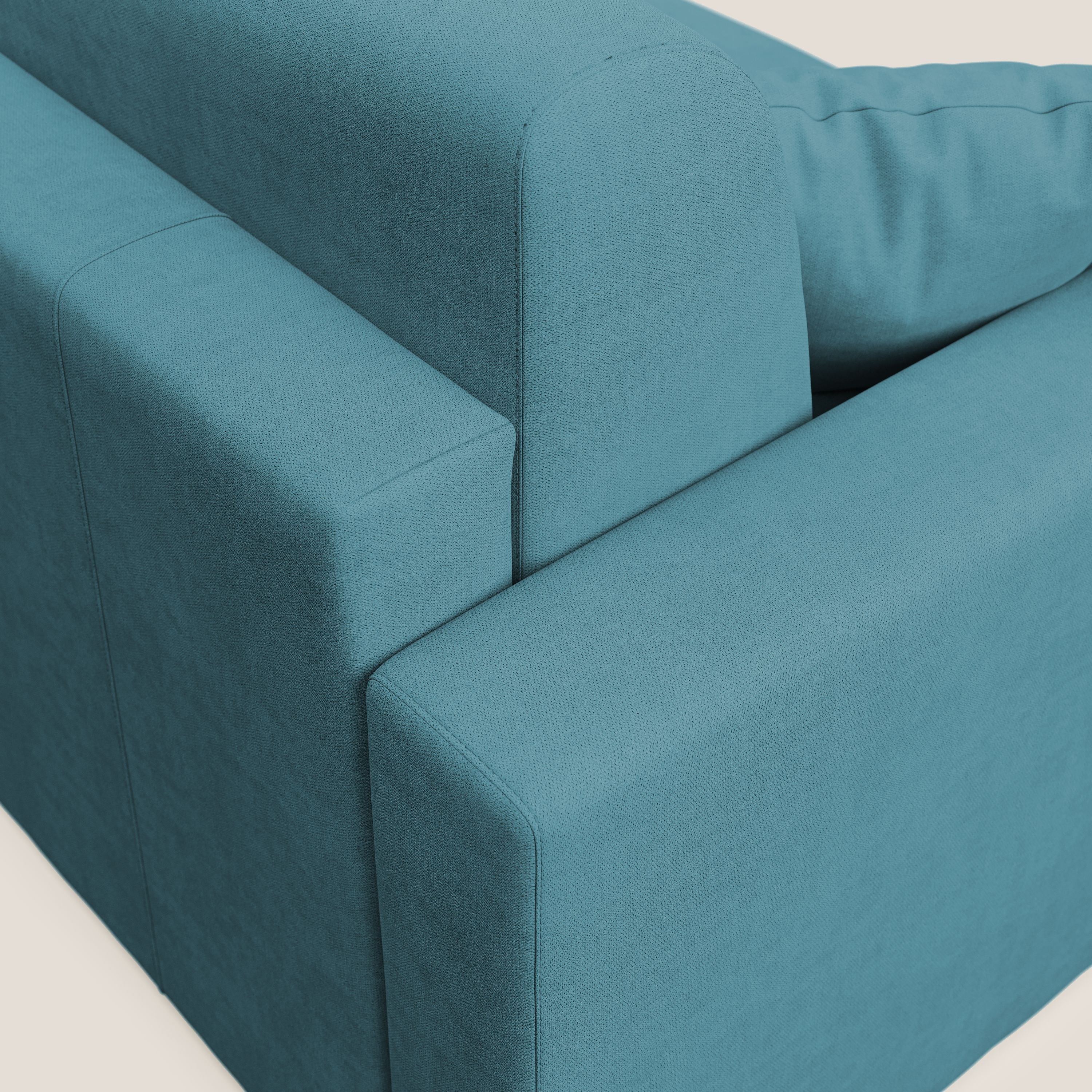 Best Divano letto angolare in tessuto impermeabile T02 azzurro - divani.store