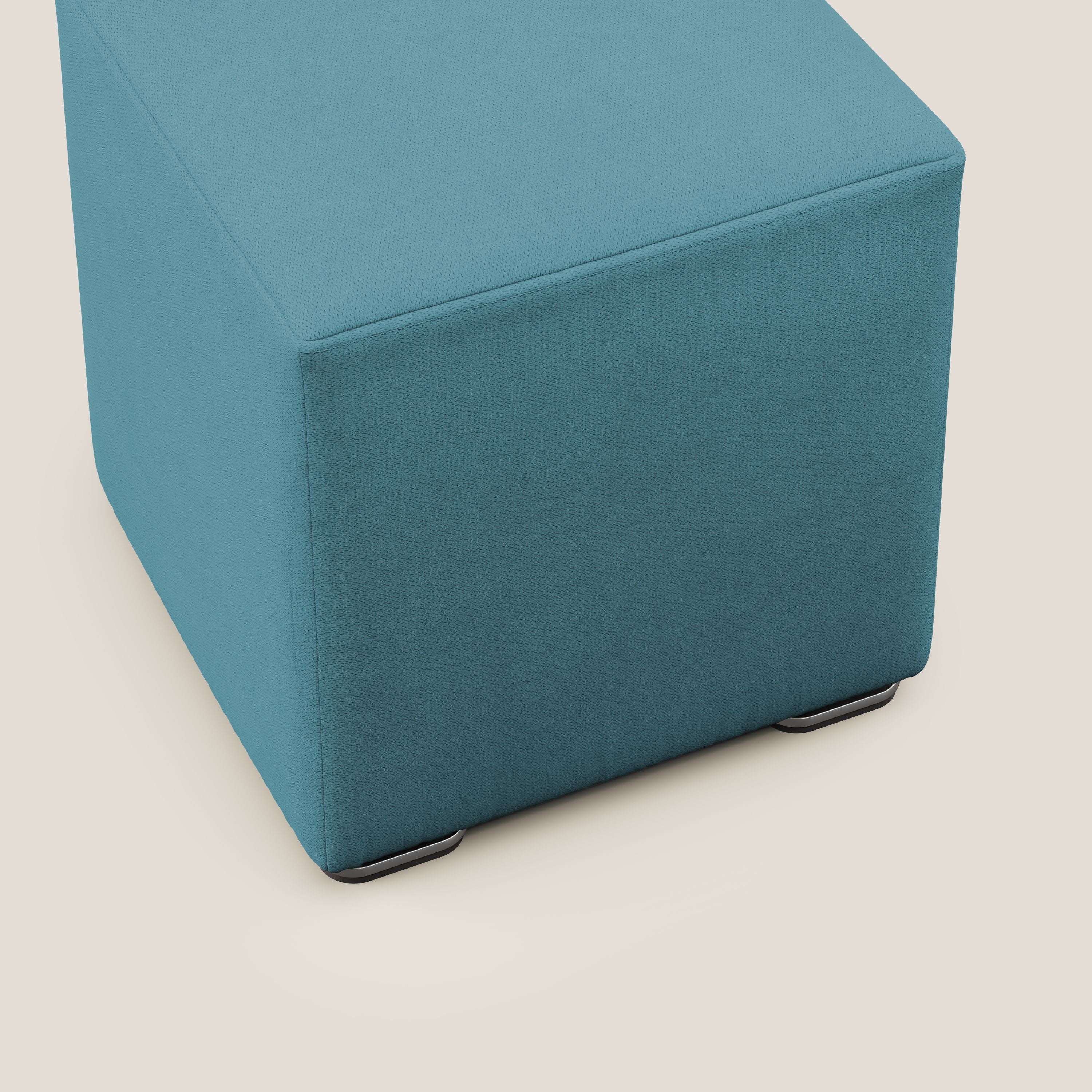 Cube pouf in tessuto morbido impermeabile T02 azzurro - divani.store