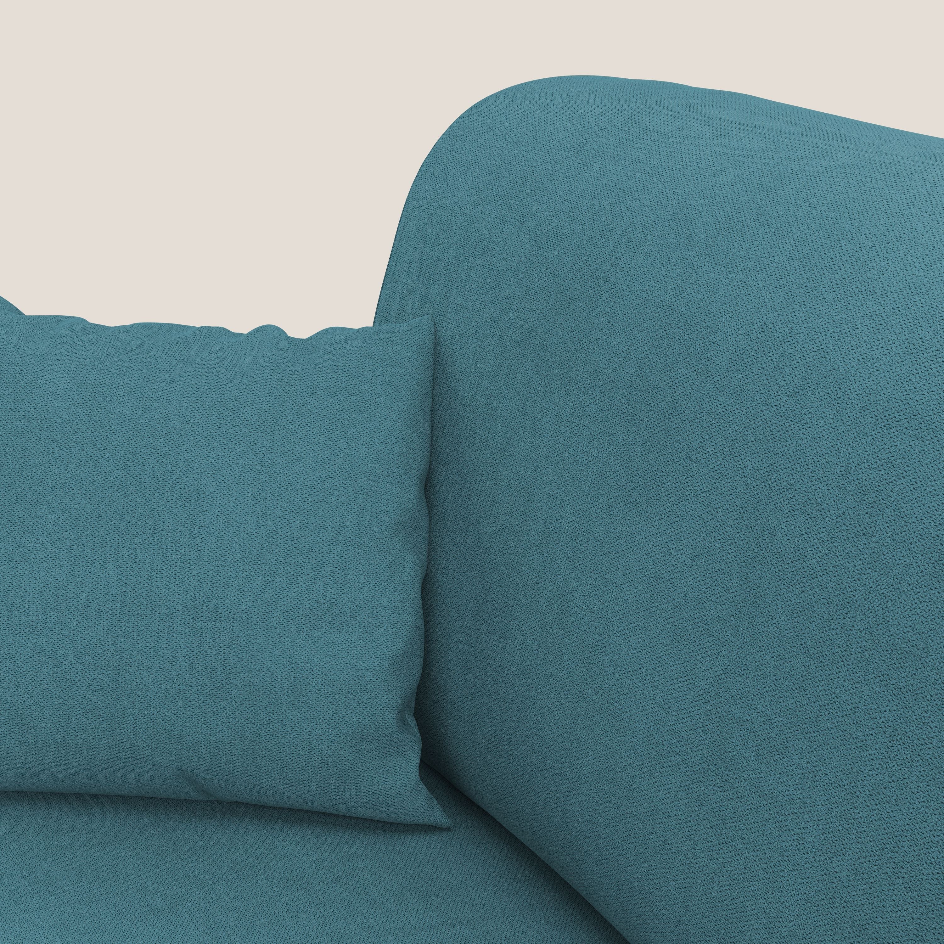 Kafka divano letto angolare in morbido tessuto impermeabile T02 azzurro - divani.store