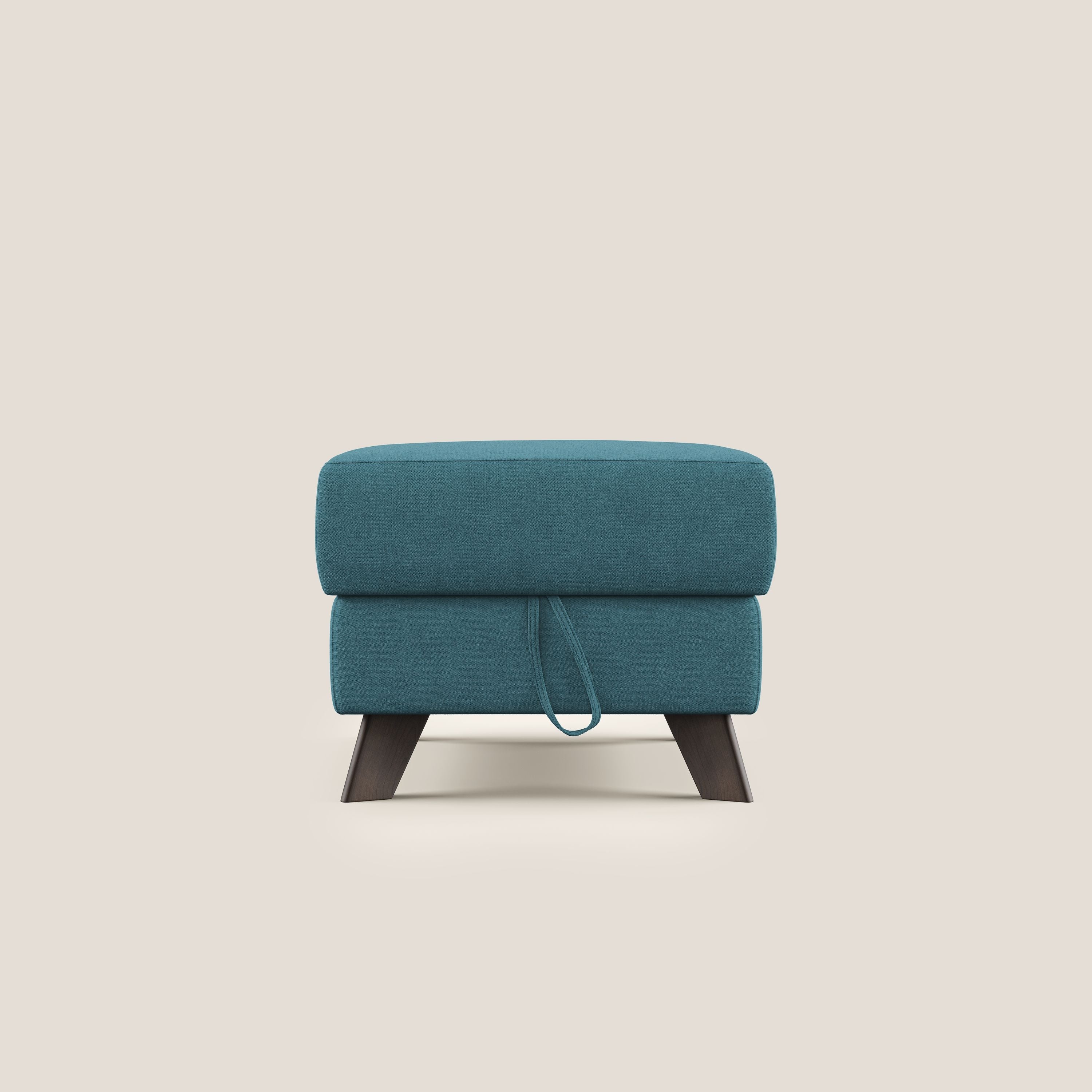 Moon Pouf contenitore e piedini alti in tessuto morbido impermeabile T02 azzurro - divani.store