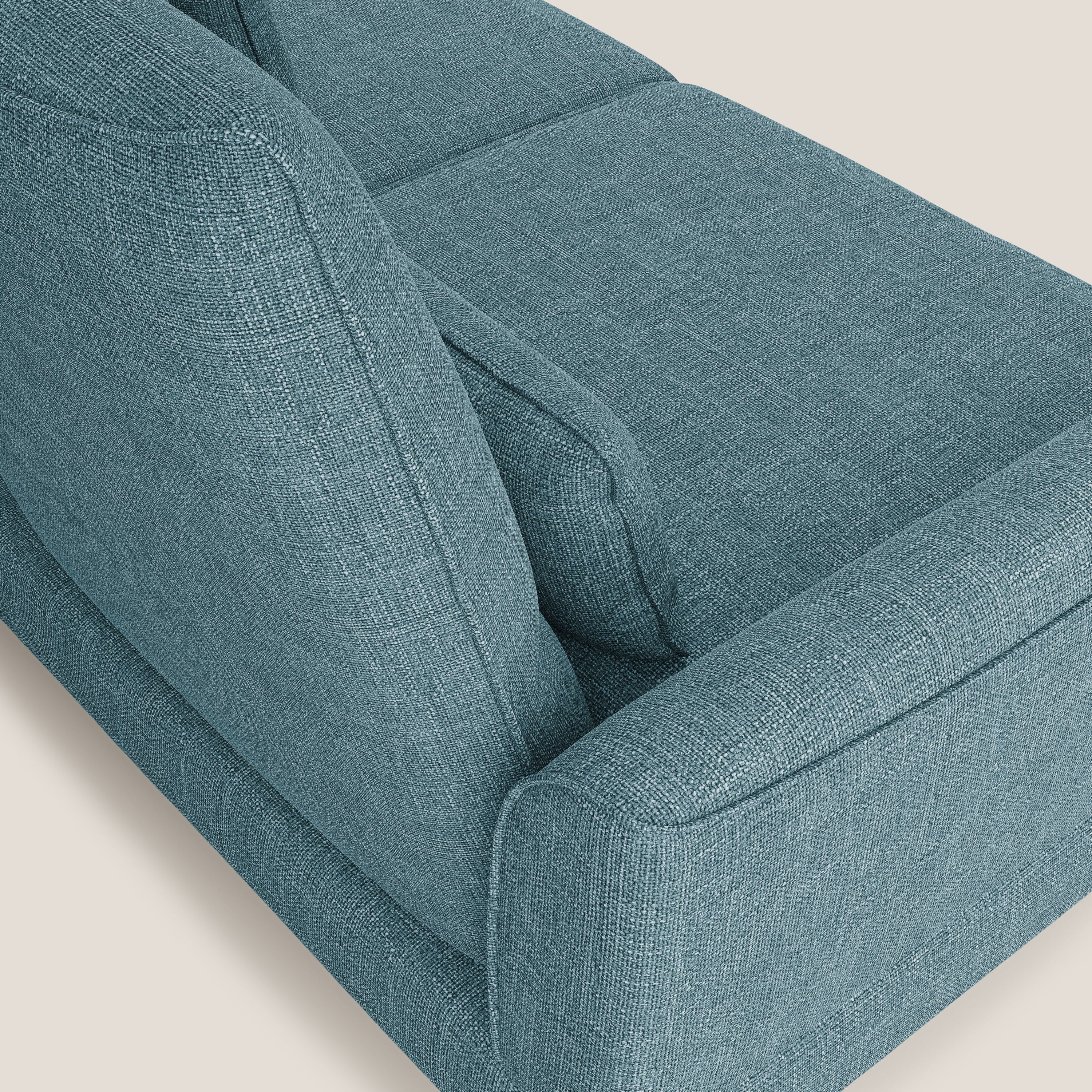 Tommy Divano relax con schienali traslanti in morbido tessuto fiammato T06 azzurro - divani.store