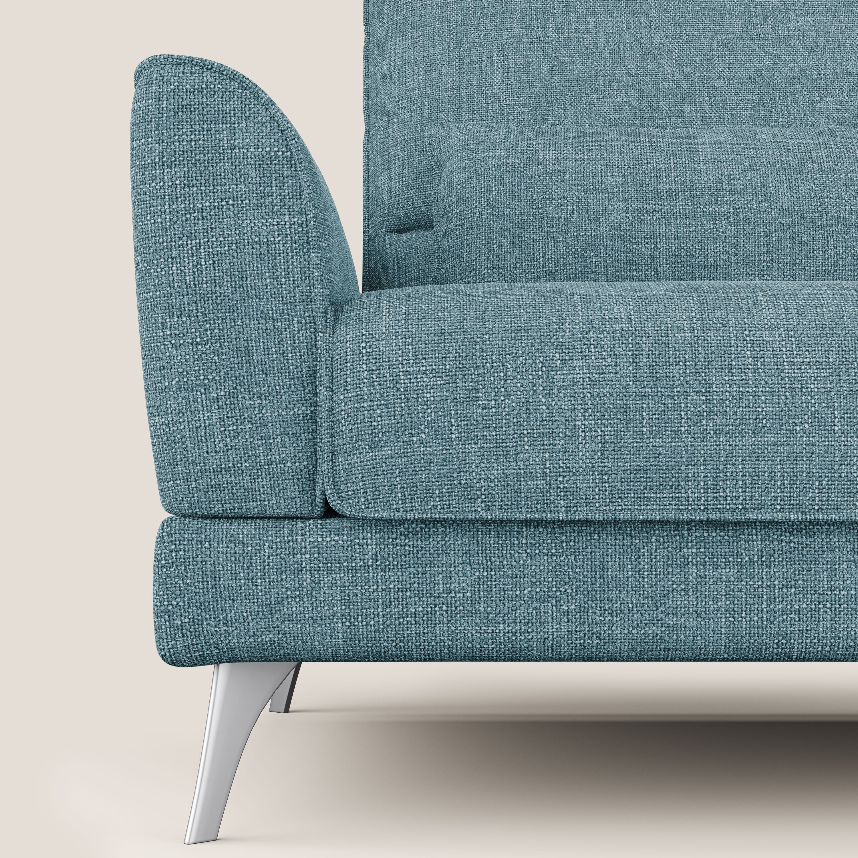 Tommy Divano relax con schienali traslanti in morbido tessuto fiammato T06 azzurro - divani.store