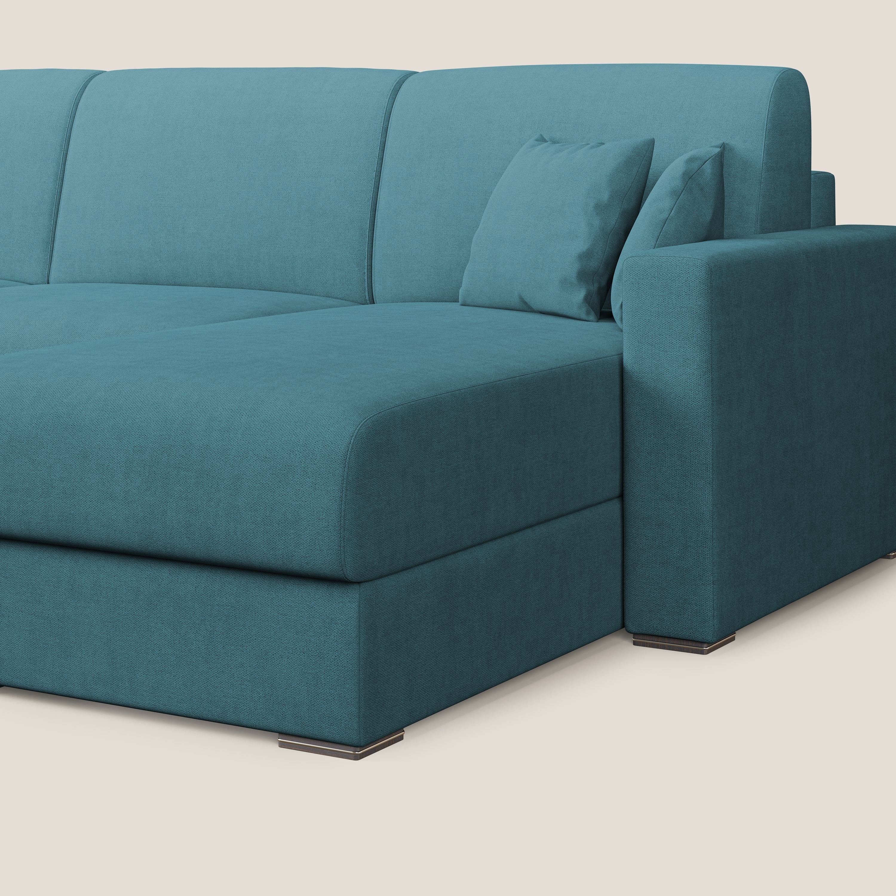 Best Divano letto angolare in tessuto impermeabile T02 azzurro - divani.store