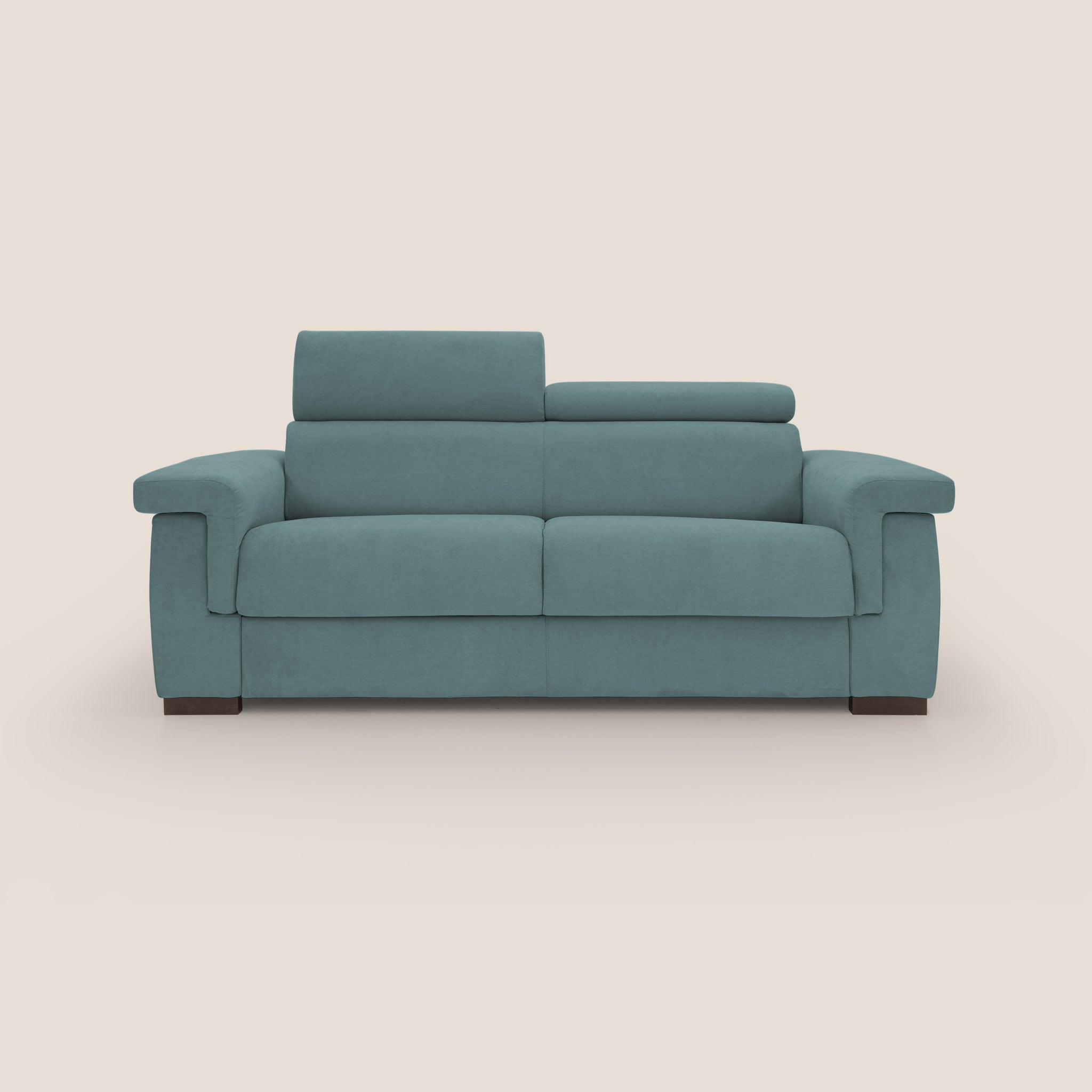 Bjorn Schlafsofa 220 cm (mat. 140x197 cm) mit H18 cm Matratze aus wasserfestem Stoff T02 PETROL