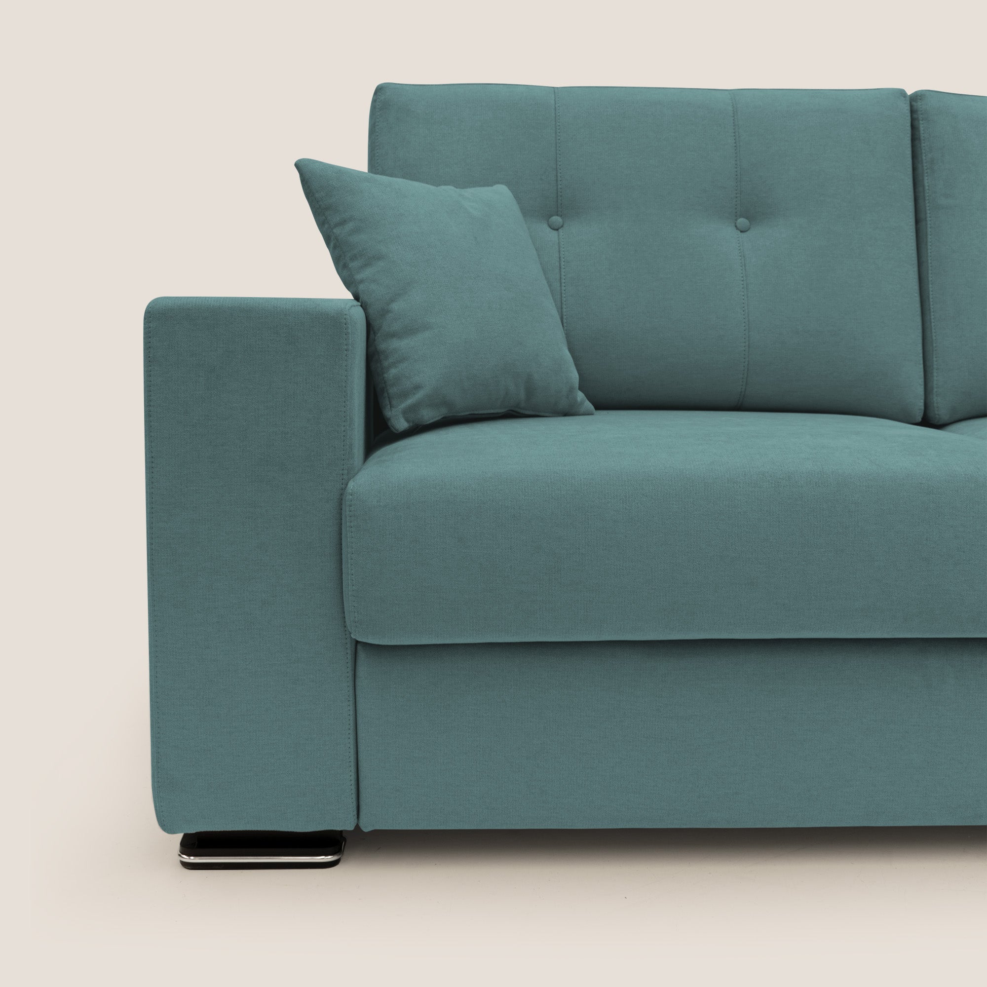 Giove divano in morbido tessuto impermeabile T02 petrolio - divani.store