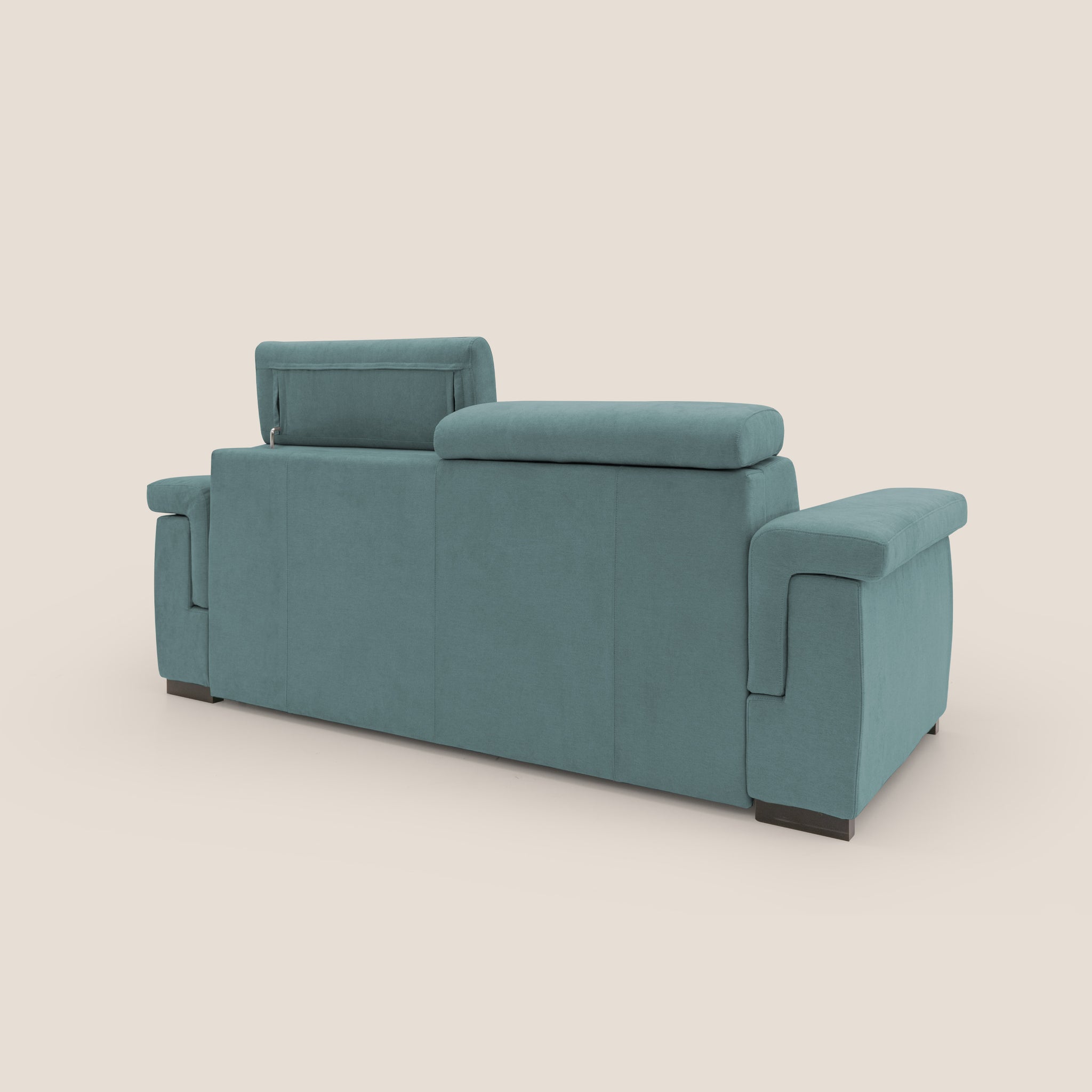 Bjorn Schlafsofa 220 cm (mat. 140x197 cm) mit H18 cm Matratze aus wasserfestem Stoff T02 PETROL