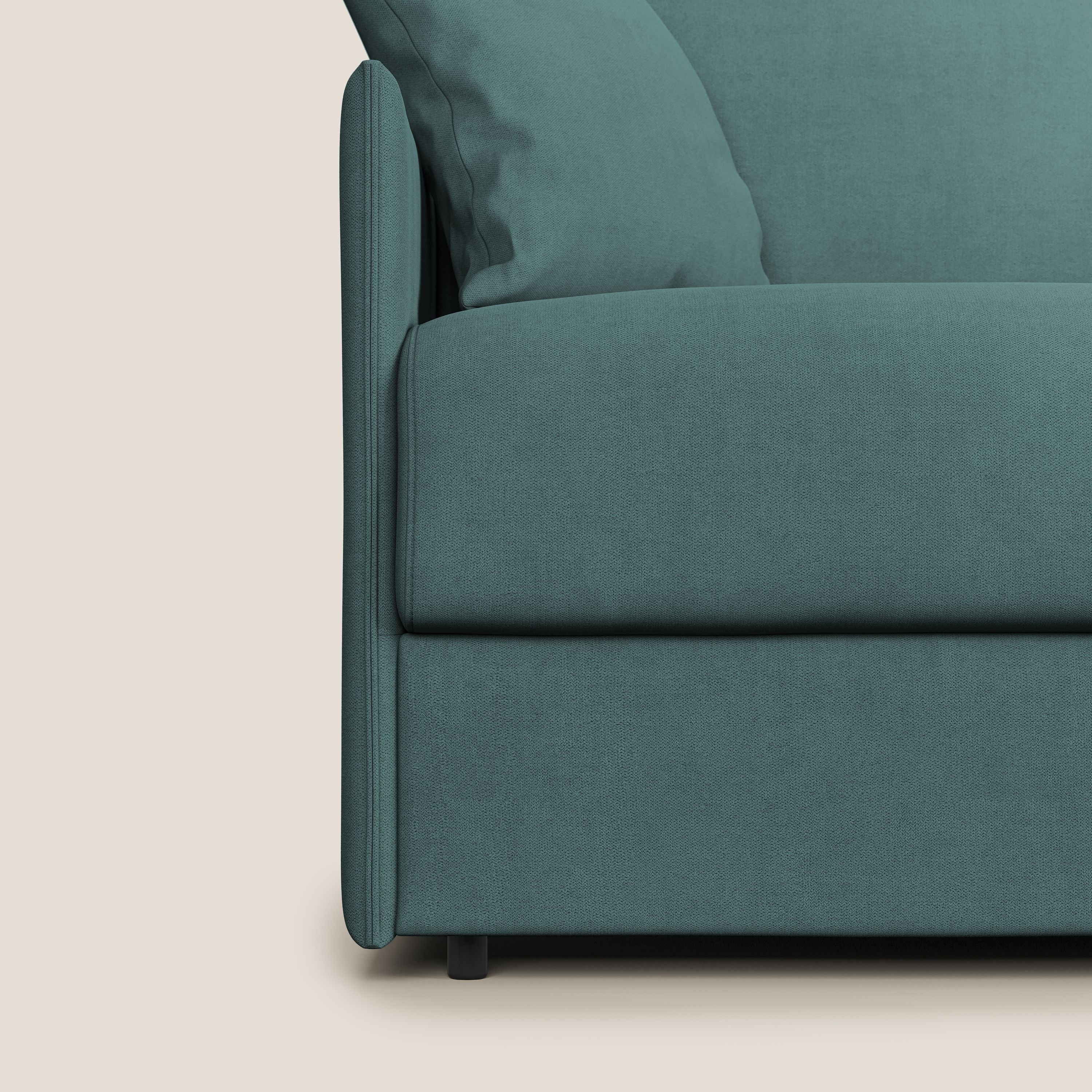 Evans Divano letto in morbido tessuto impermeabile T02 petrolio - divani.store