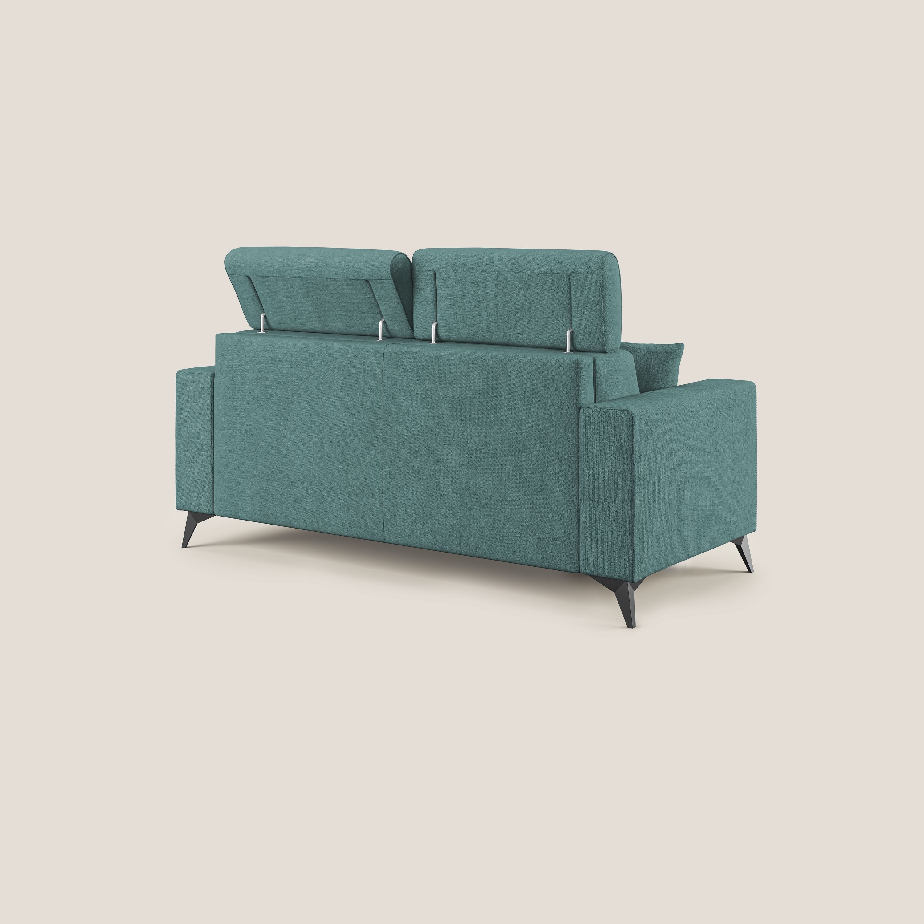 Pegaso divano letto con poggiatesta reclinabili e rivestimento T02 petrolio - divani.store