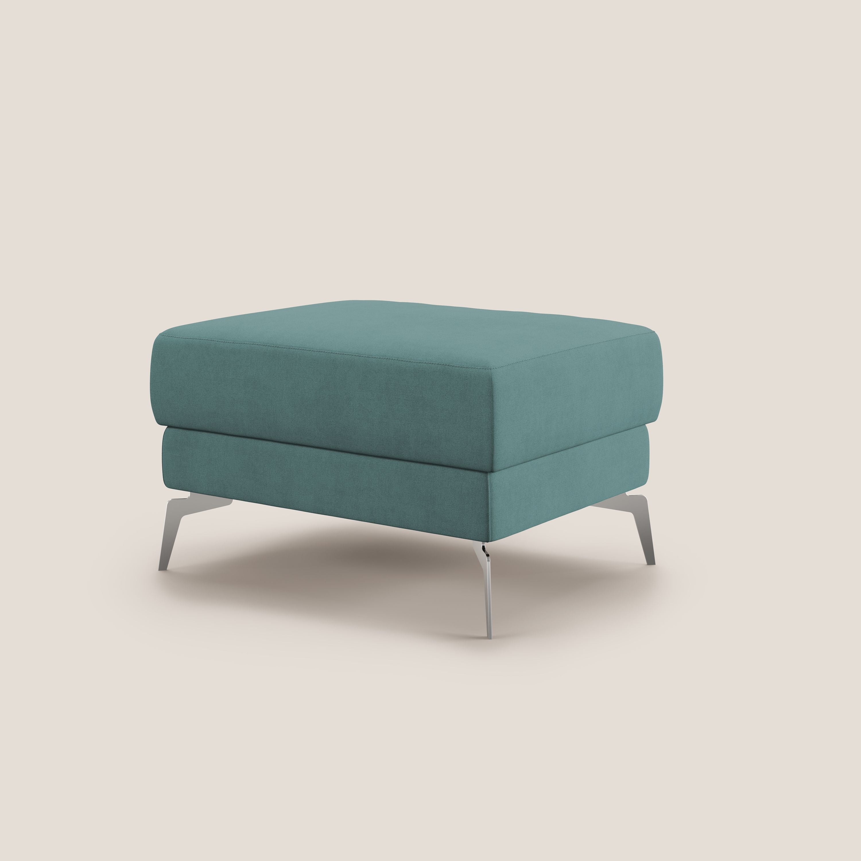 Star Pouf con piedini alti in tessuto impermeabile T02 petrolio - divani.store