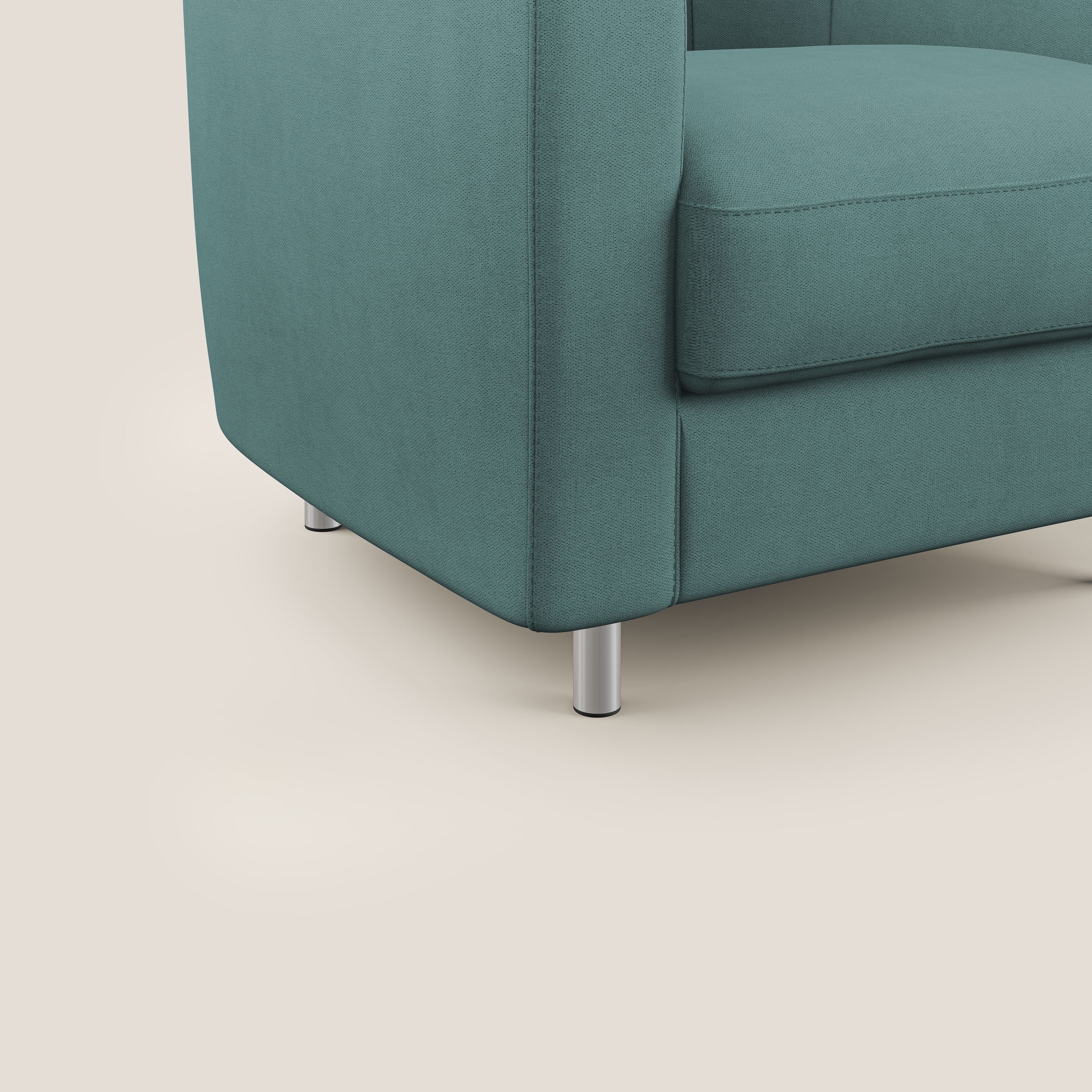 Sally Poltroncina in tessuto morbido impermeabile T02 petrolio - divani.store