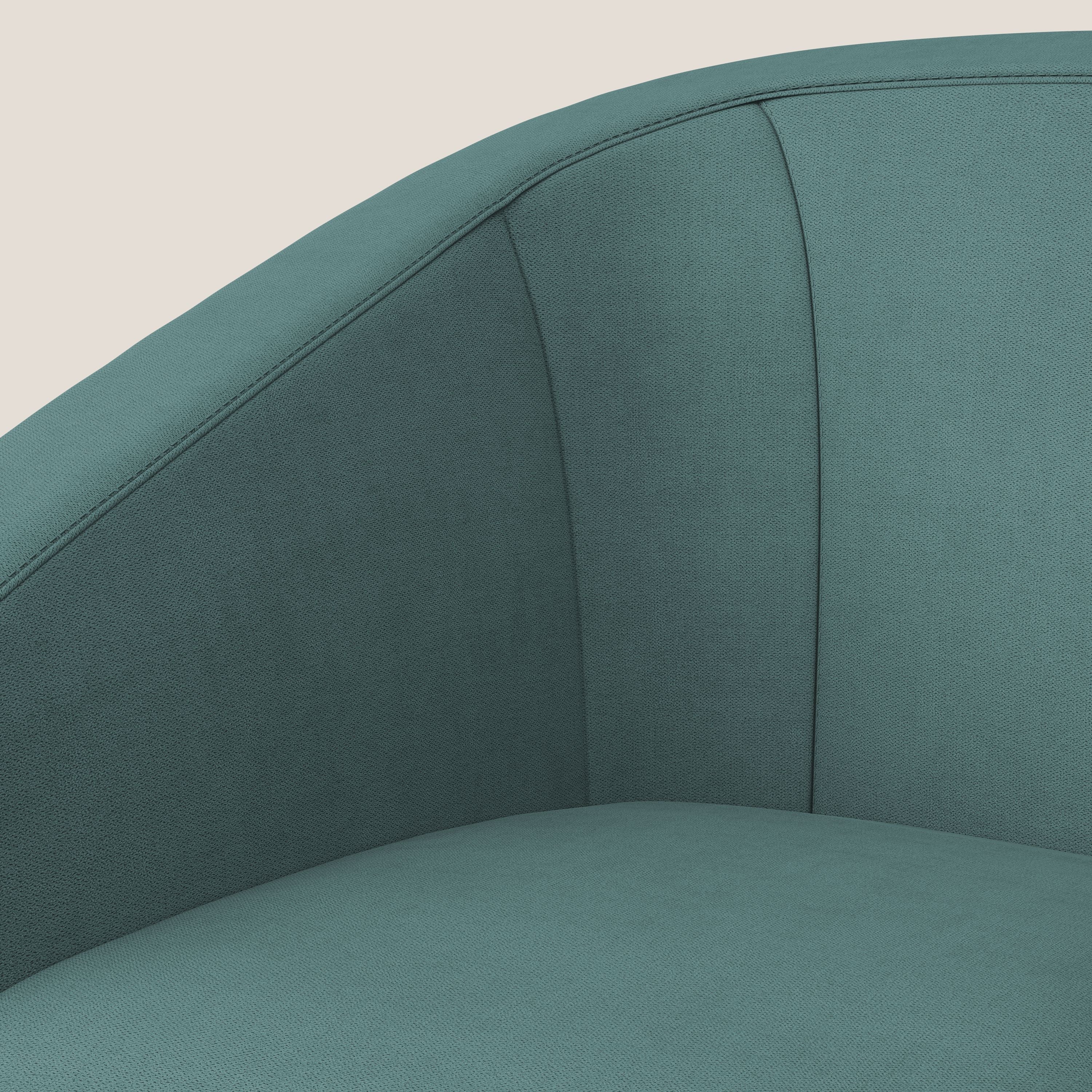 Sally Poltroncina in tessuto morbido impermeabile T02 petrolio - divani.store