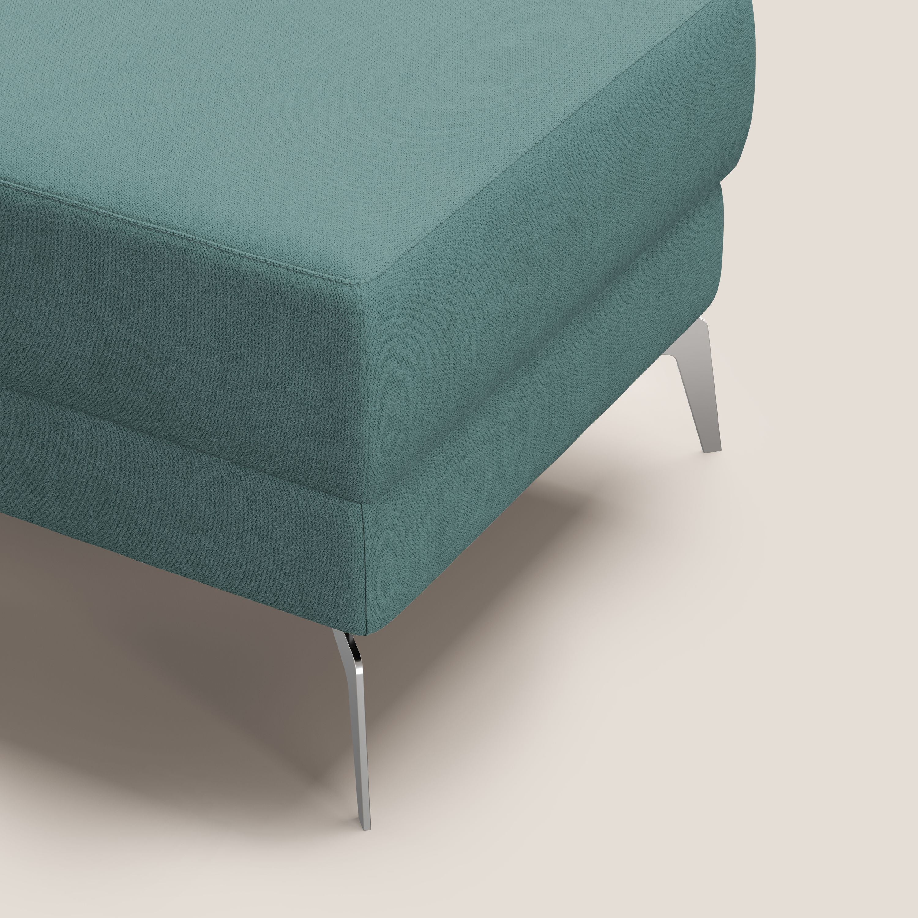 Star Pouf con piedini alti in tessuto impermeabile T02 petrolio - divani.store