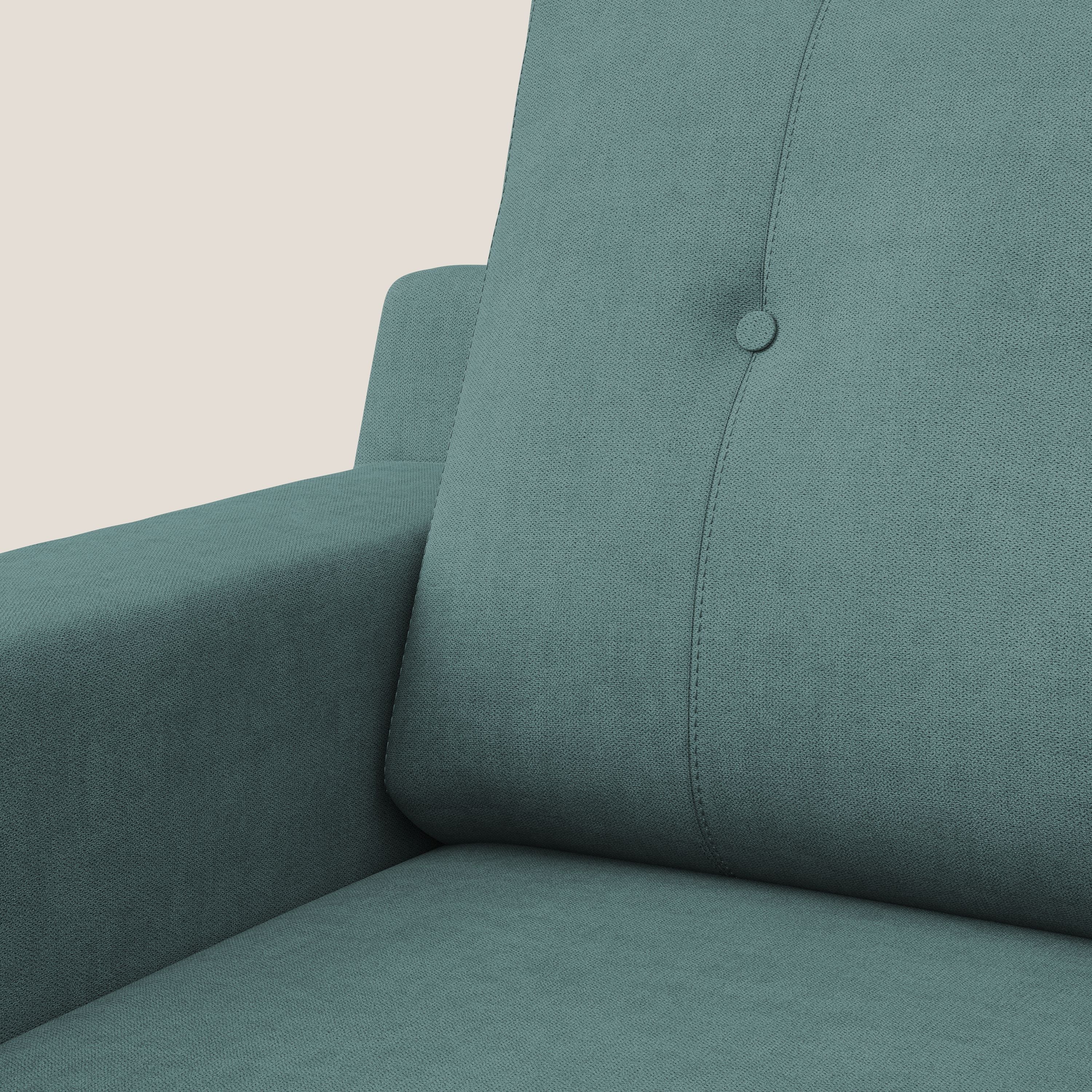 Danish poltroncina in tessuto morbido impermeabile T02 petrolio - divani.store