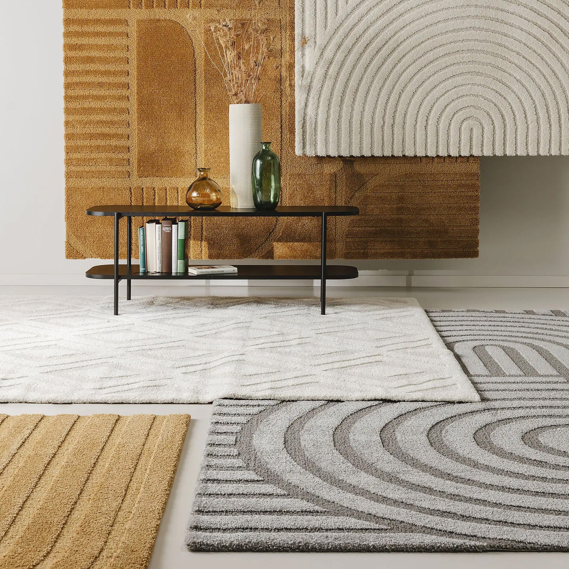 Zefira tappeto con motivo a rilievo grigio impermeabile - divani.store