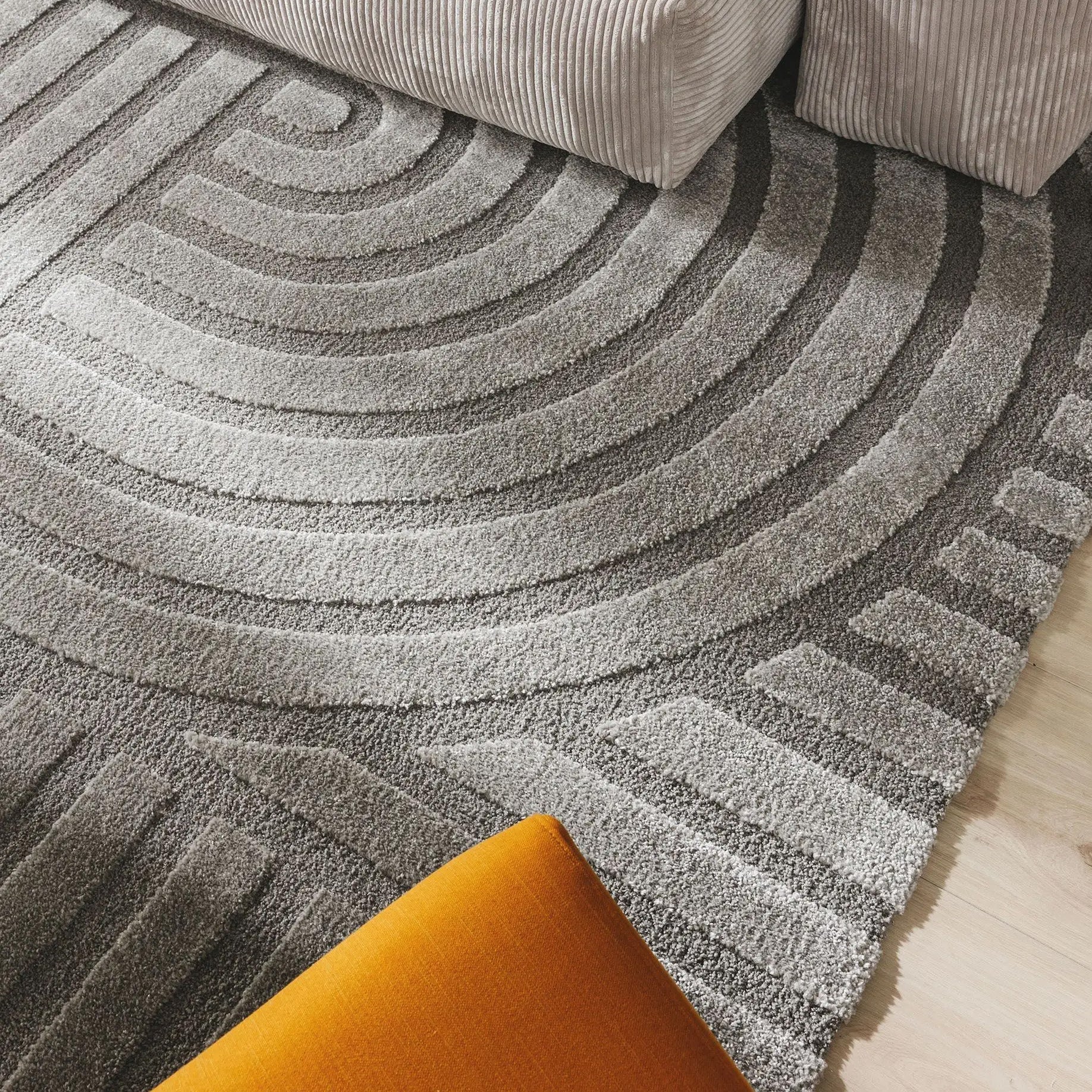 Zefira tappeto con motivo a rilievo grigio impermeabile - divani.store