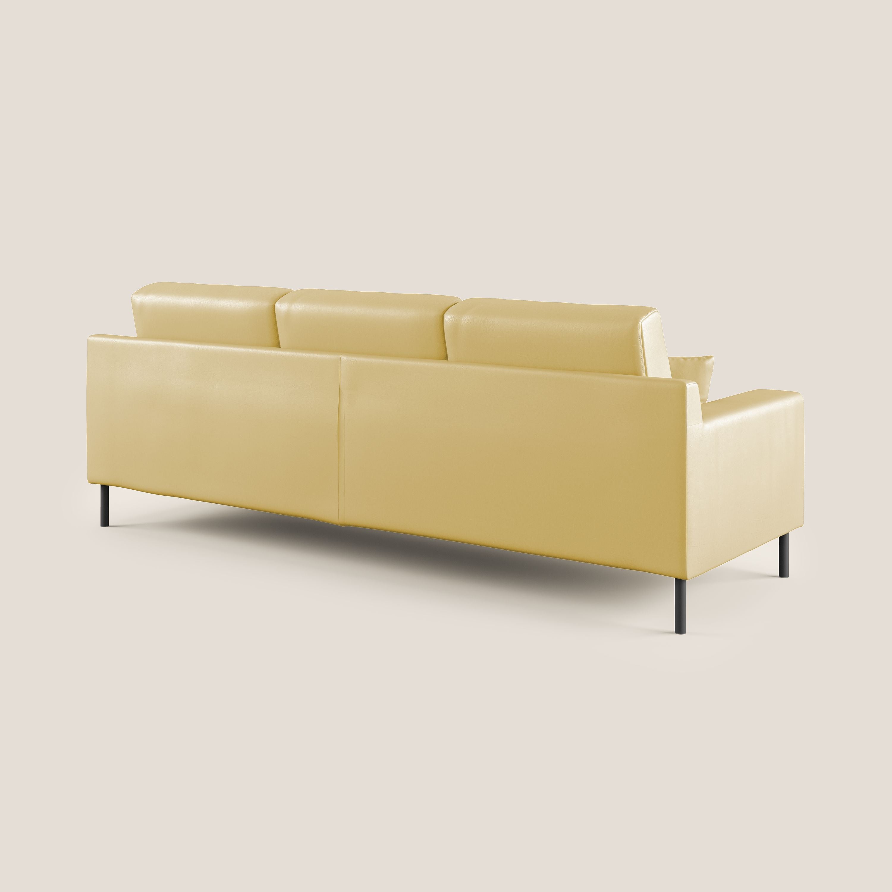 Uranio divano angolare moderno REVERSIBILE in Ecopelle impermeabile T04 giallo - divani.store