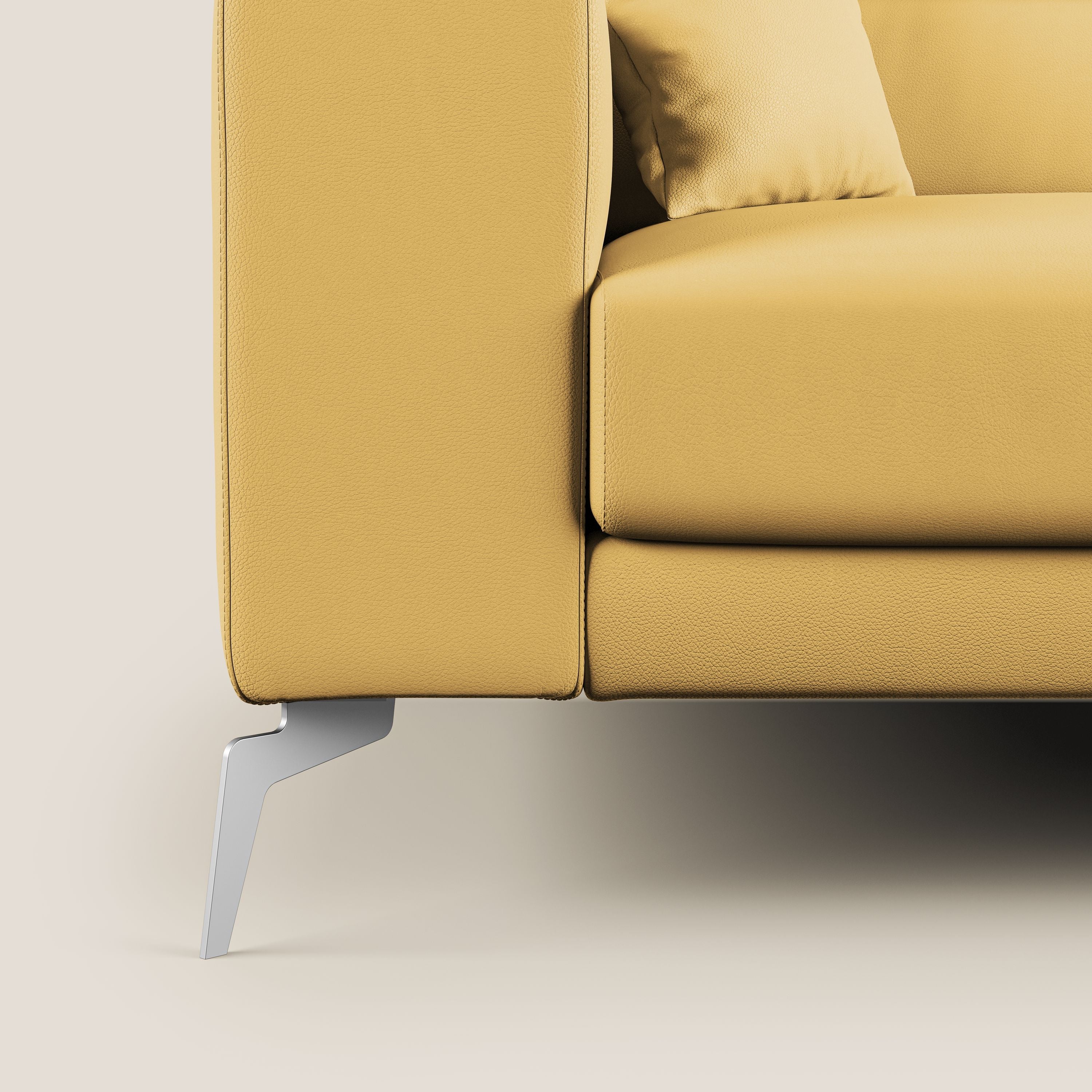 Blade Divano moderno con poggiatesta reclinabili in Ecopelle T04 giallo - divani.store