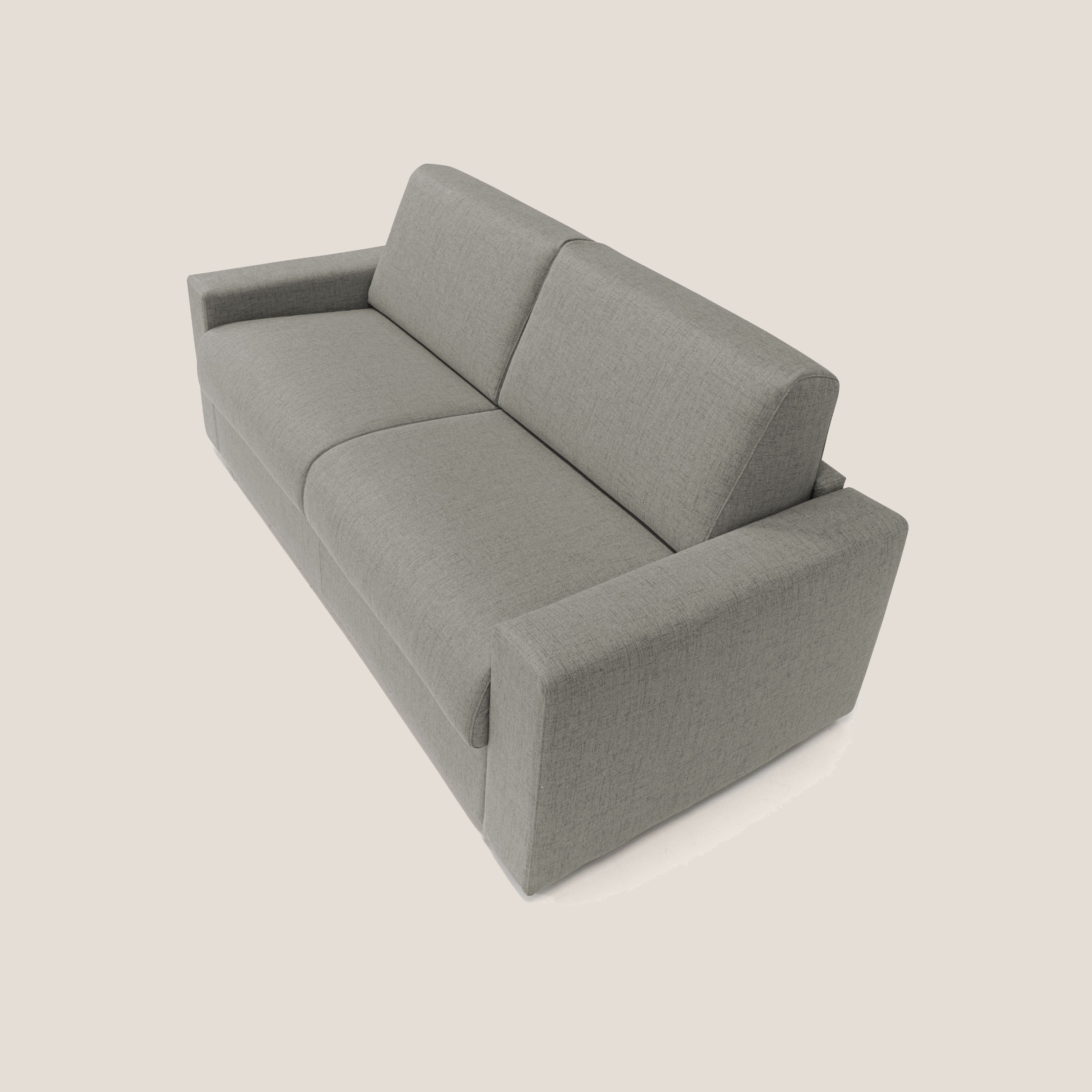 Nixon Divano letto matrimoniale con materasso 20 cm in tessuto impermeabile T03 talpa - divani.store