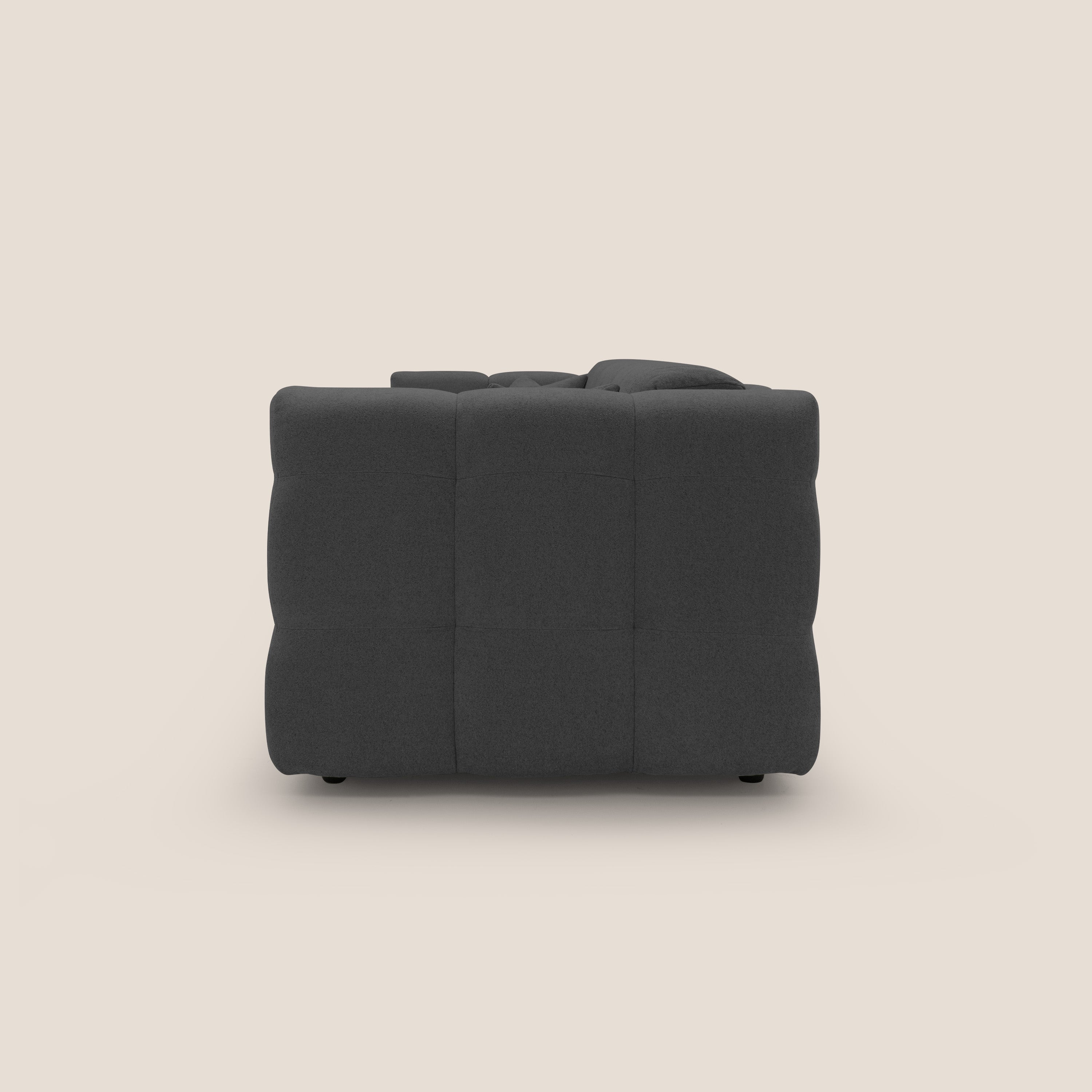 Tender Divano letto matrimoniale dal design innovativo in tessuto bouclet impermeabile T07 antracite - divani.store