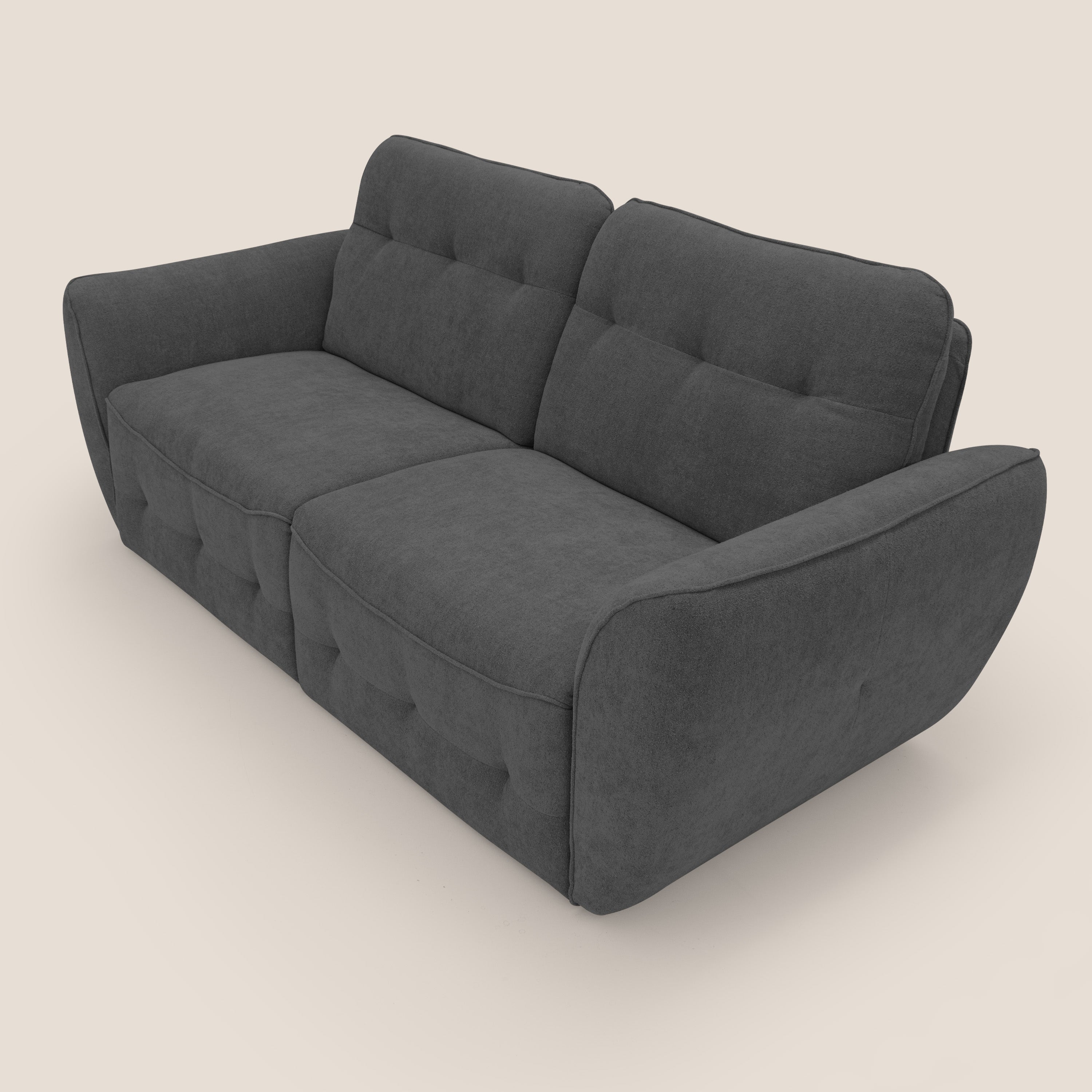 Cerbero divano 2 e 3 posti in morbido bouclé impermeabile T07 antracite - divani.store