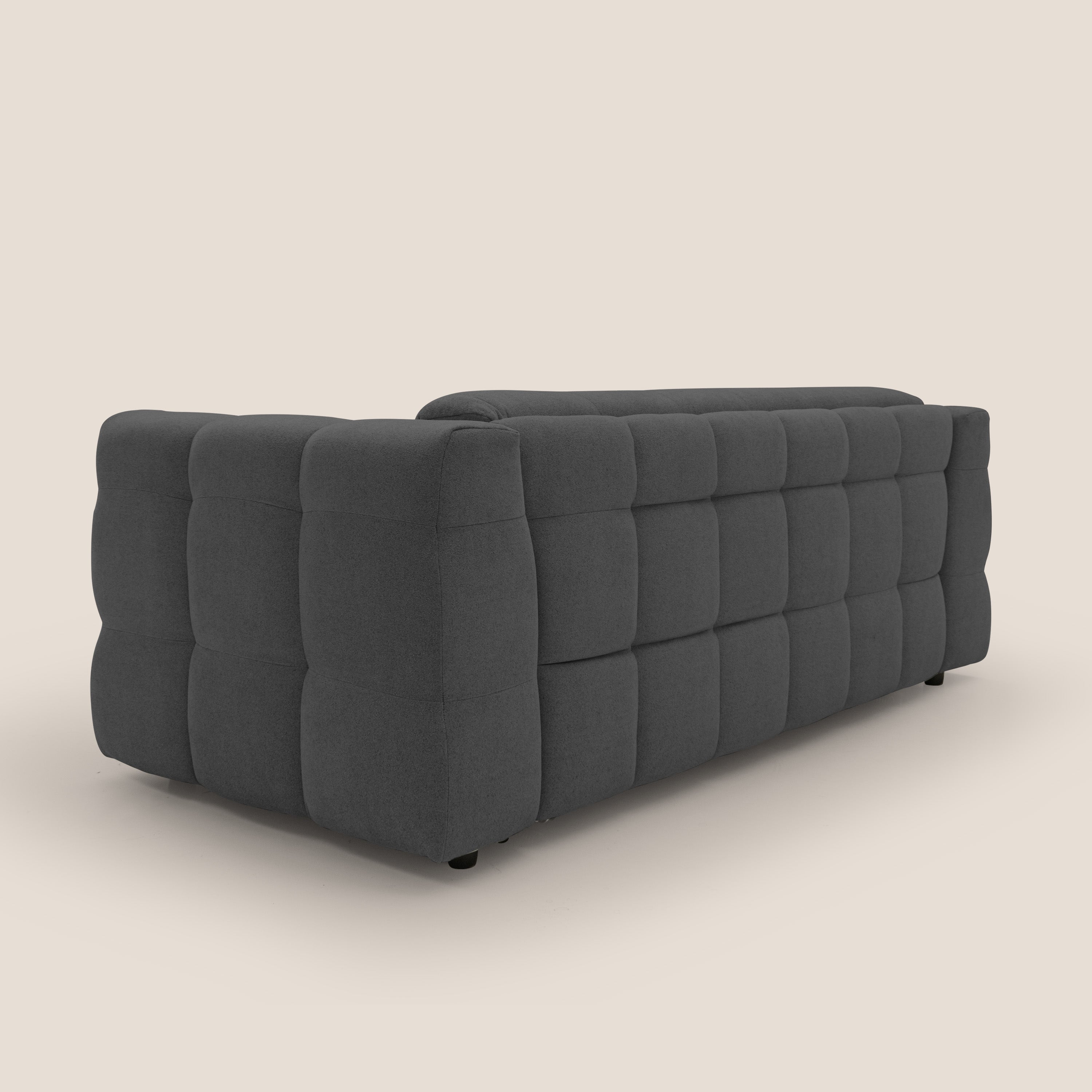 Tender Divano letto matrimoniale dal design innovativo in tessuto bouclet impermeabile T07 antracite - divani.store