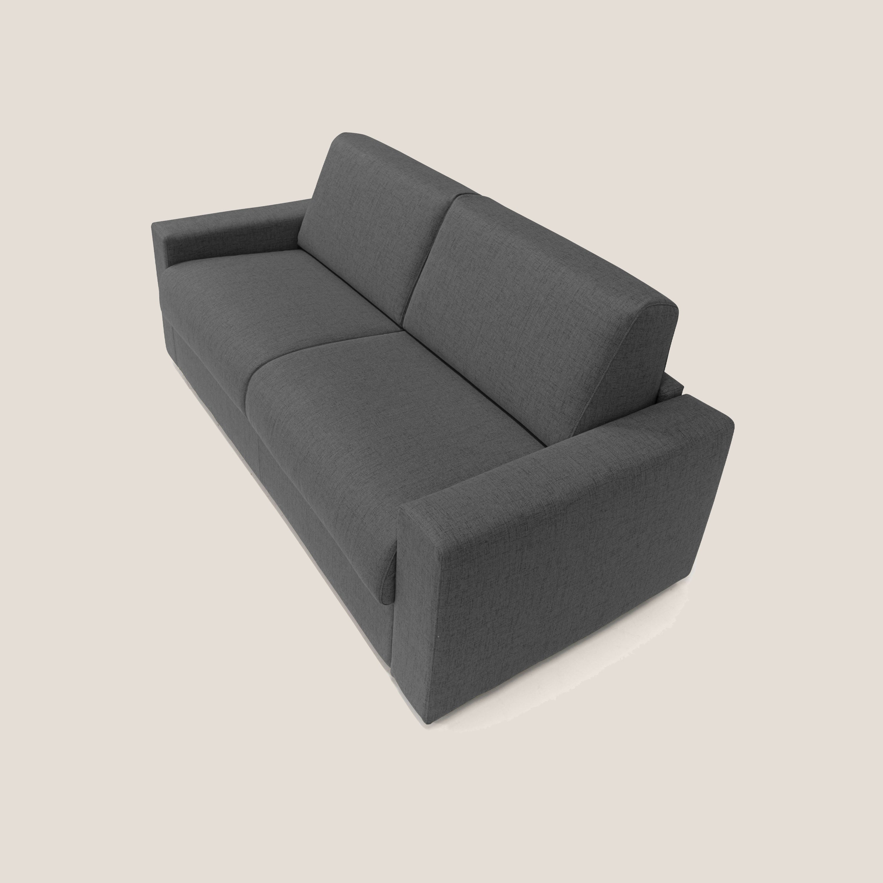 Nixon Divano letto matrimoniale con materasso 20 cm in tessuto impermeabile T03 antracite - divani.store